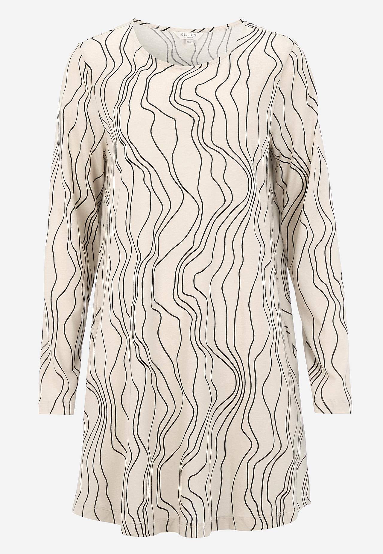 Patterned jersey tuniq with pockets