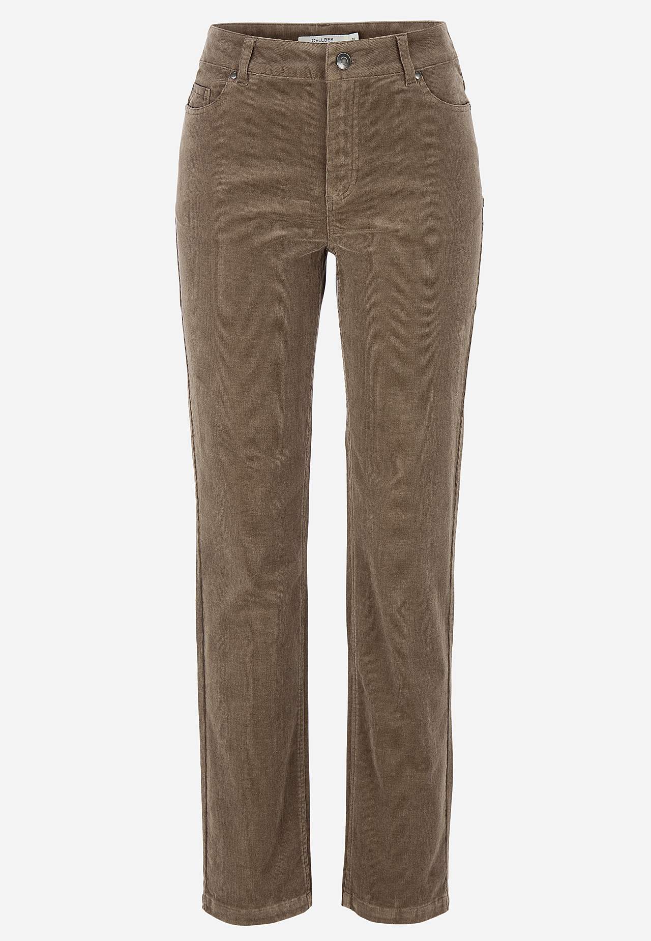 Stretchy corduroy trouser with straight legs