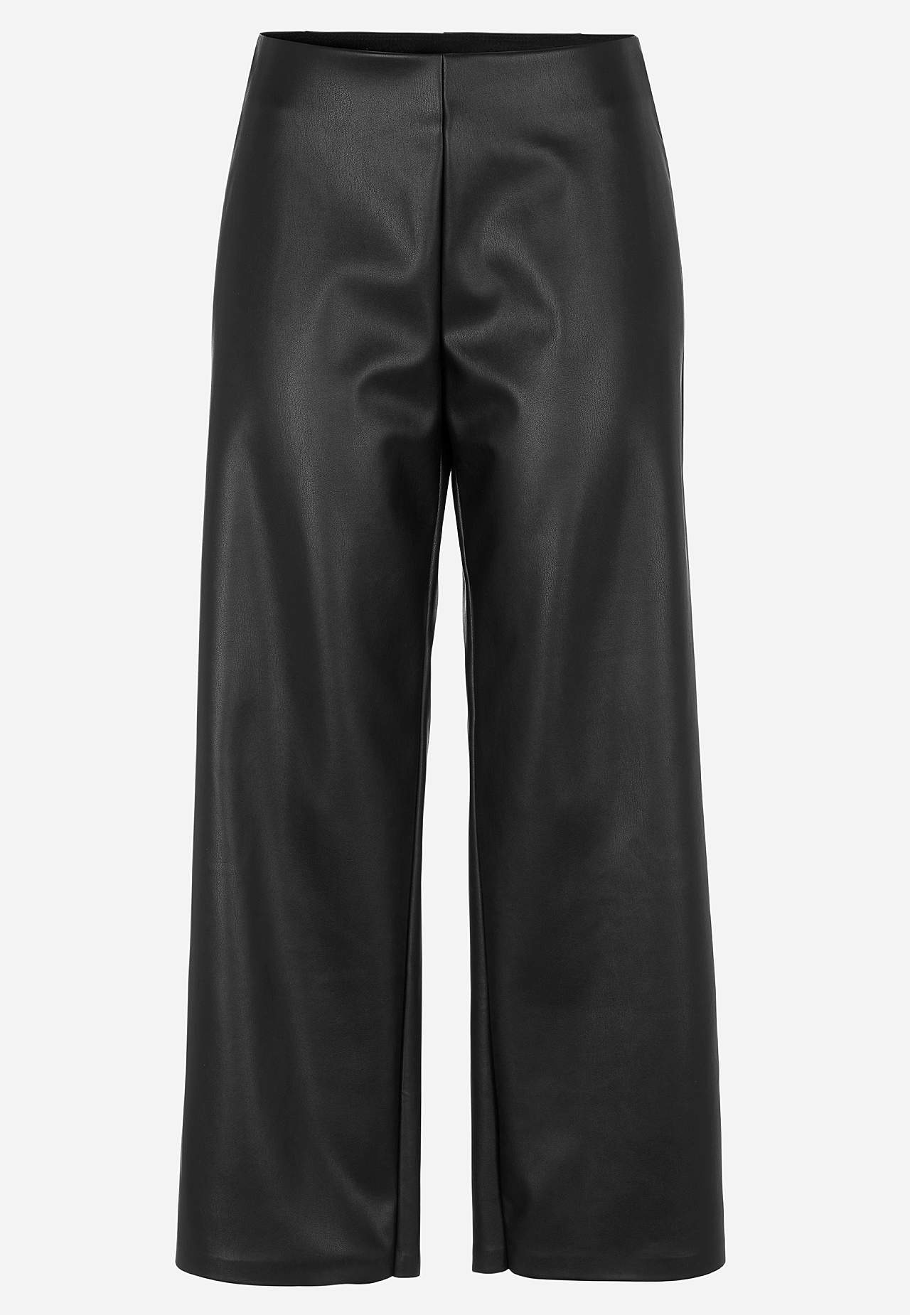 Ankle-length trousers in faux leather