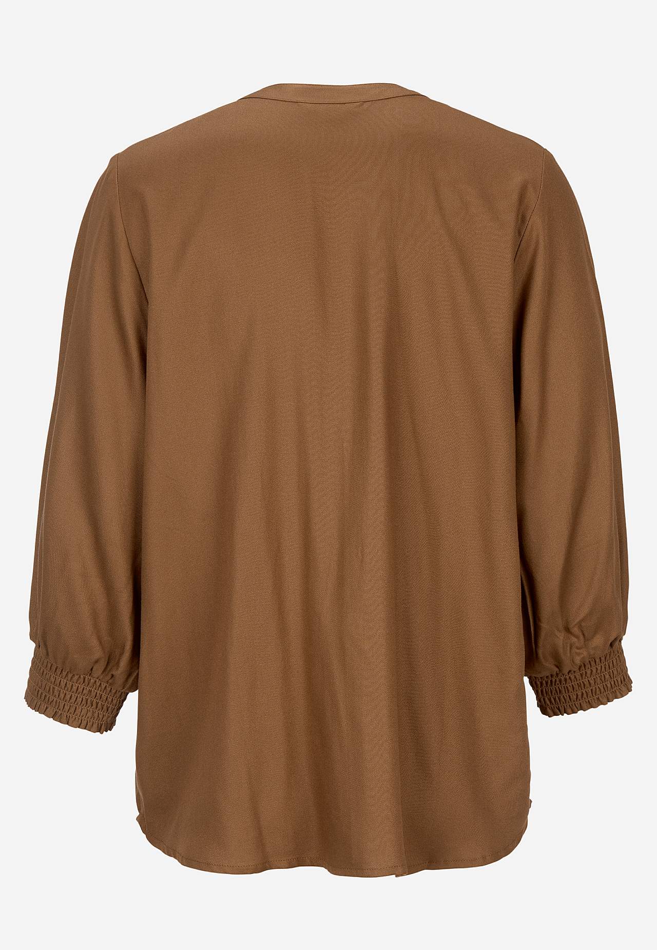 Blouse with stitched pleats