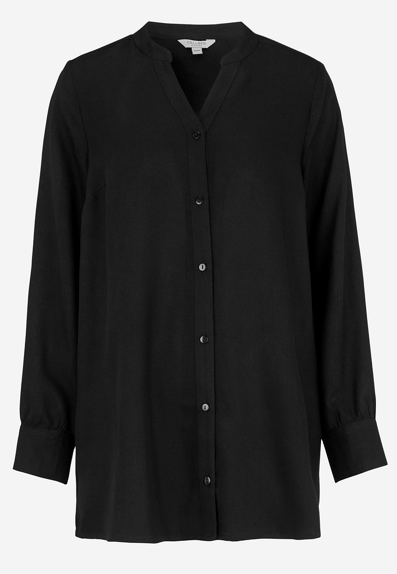 Woven tunic with buttons