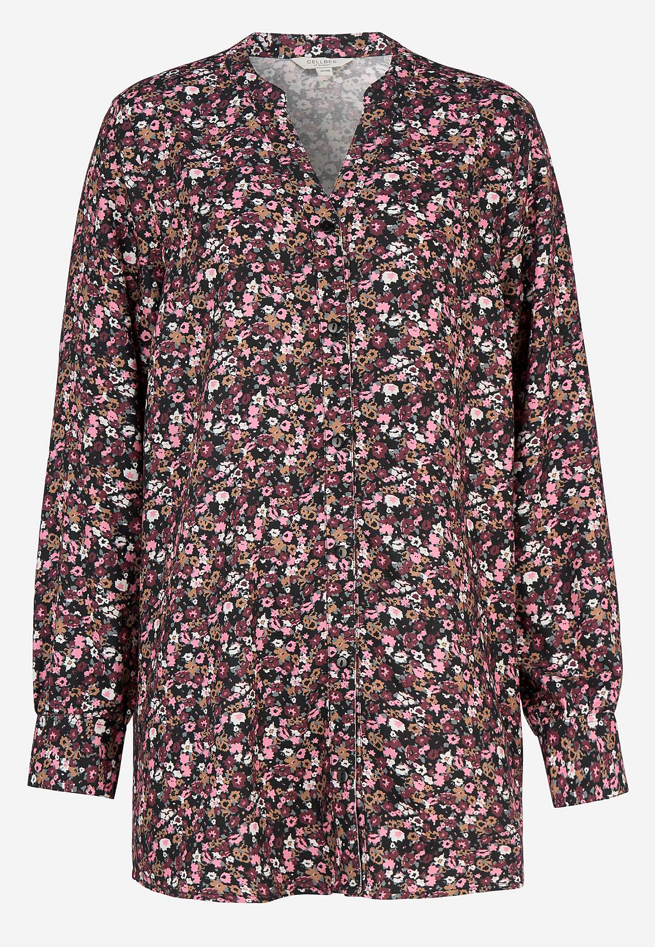 Woven tunic with buttons