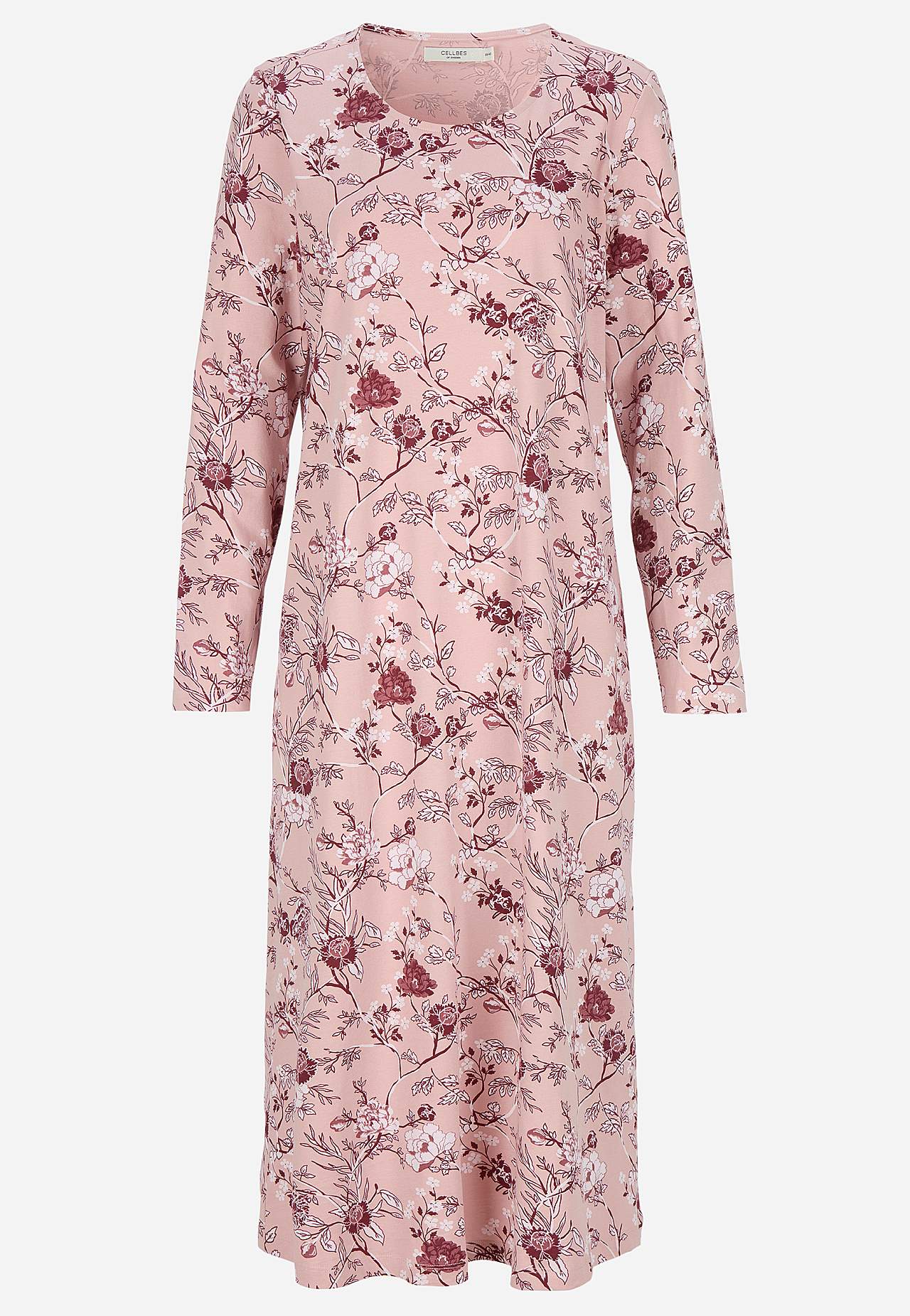 Floral nightdress with long sleeves