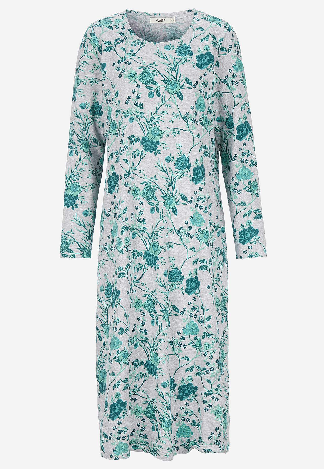 Floral nightdress with long sleeves