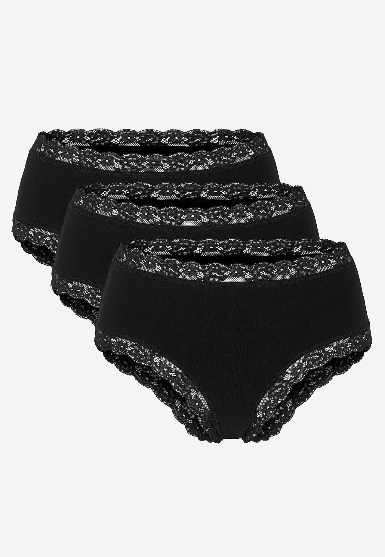 Women's briefs with lace and brazilian cut 3-pack