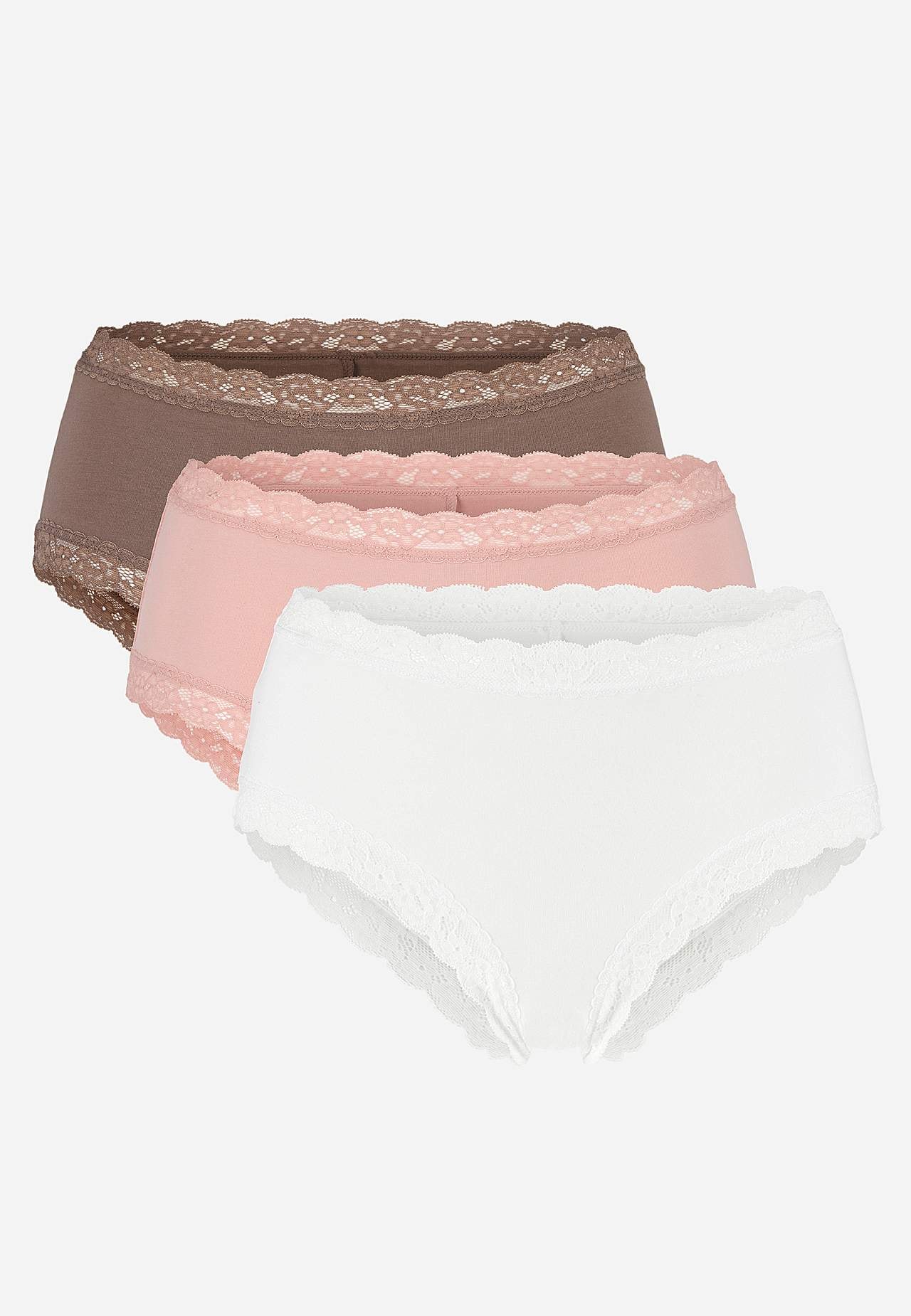 Women's briefs with lace and brazilian cut 3-pack