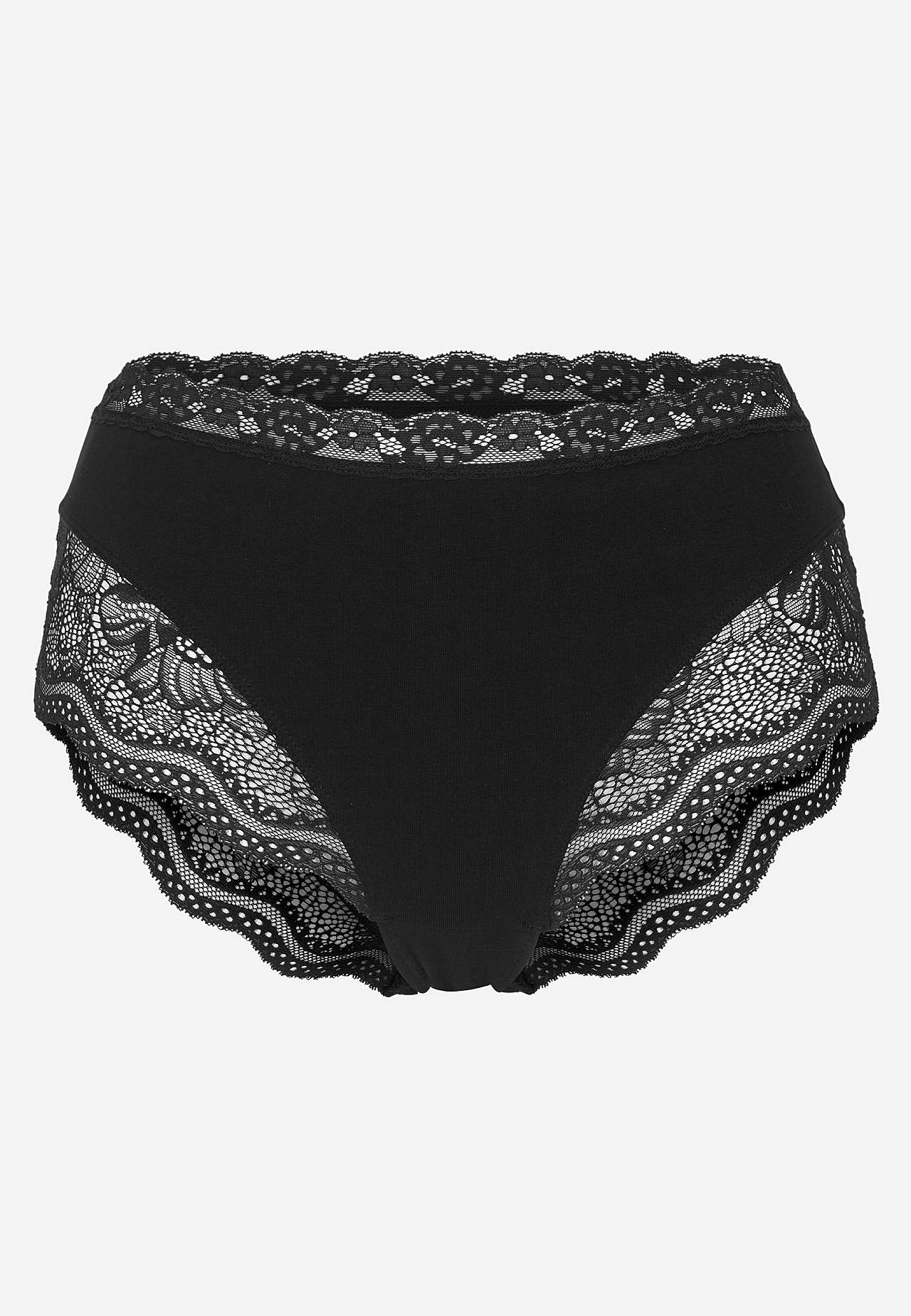 Women's briefs in cotton with lace border 3-pack