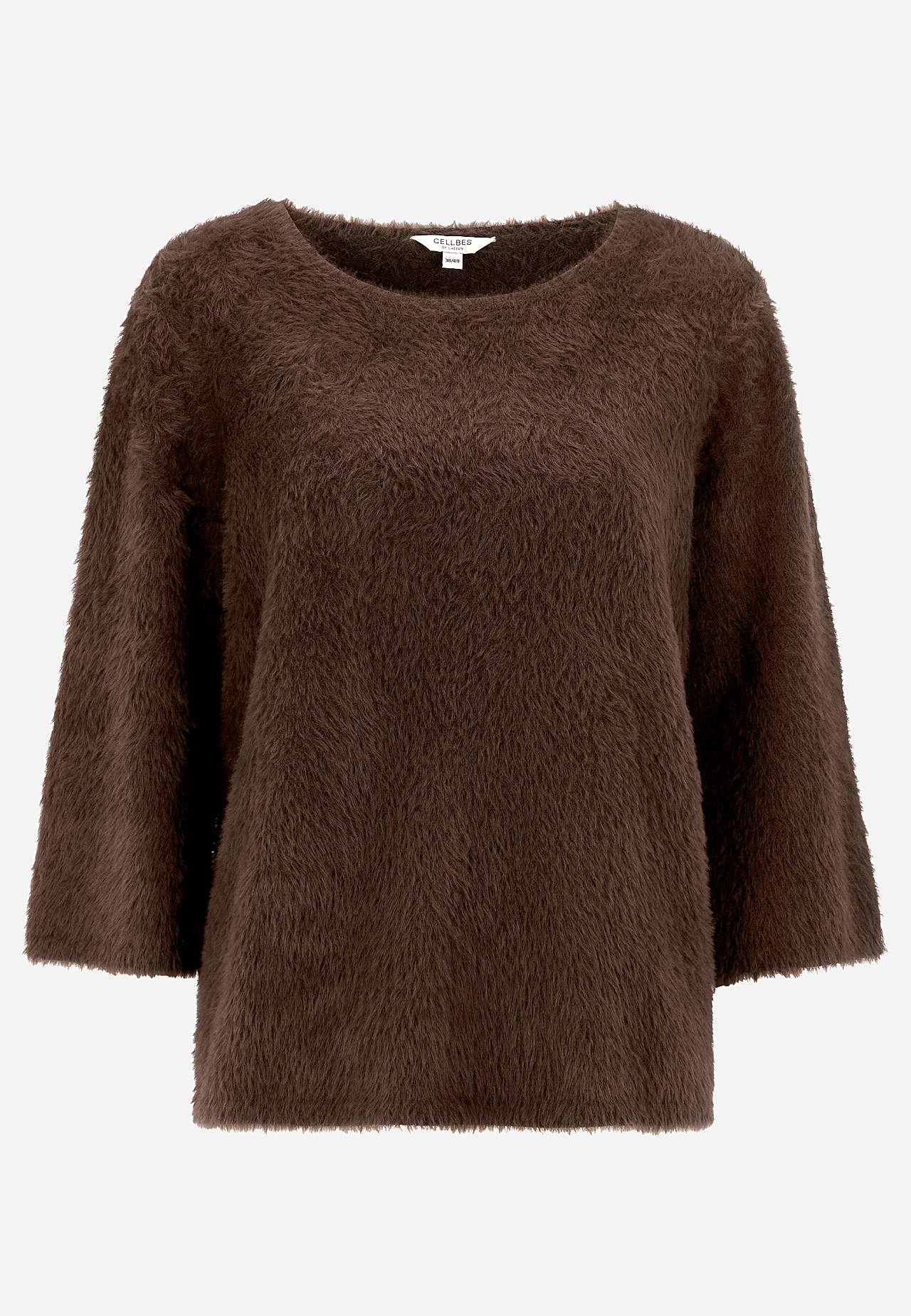 Knitted sweater with 3/4 sleeves