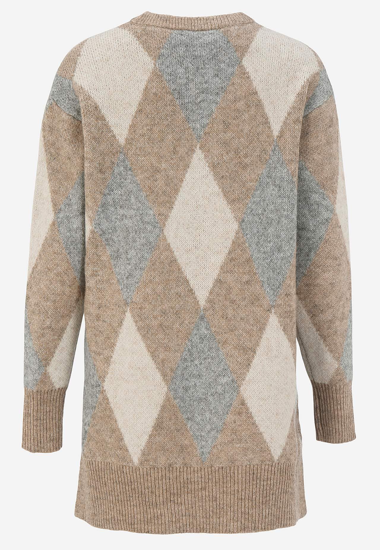 Knitted tunic with slits