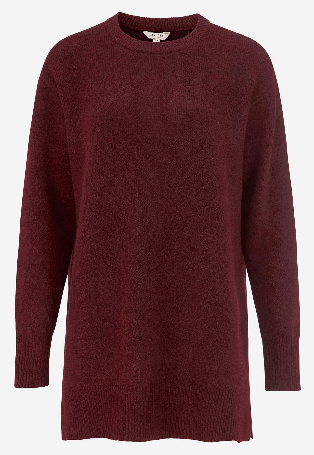 Knitted tunic with slits