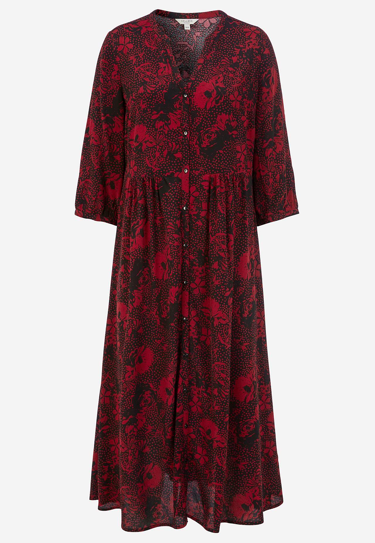 Dress in viscose with a flower pattern