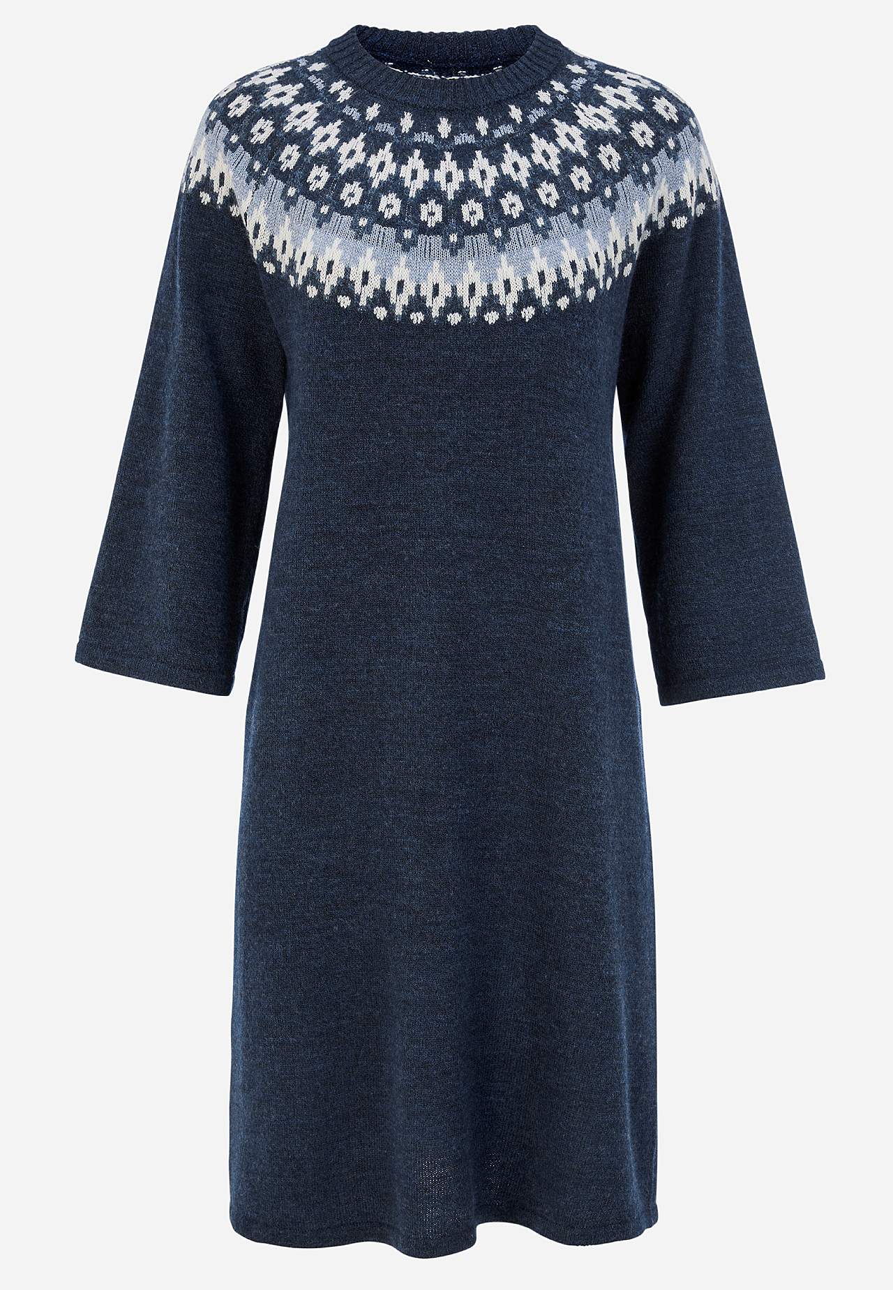 Knitted, jacquard patterned dress