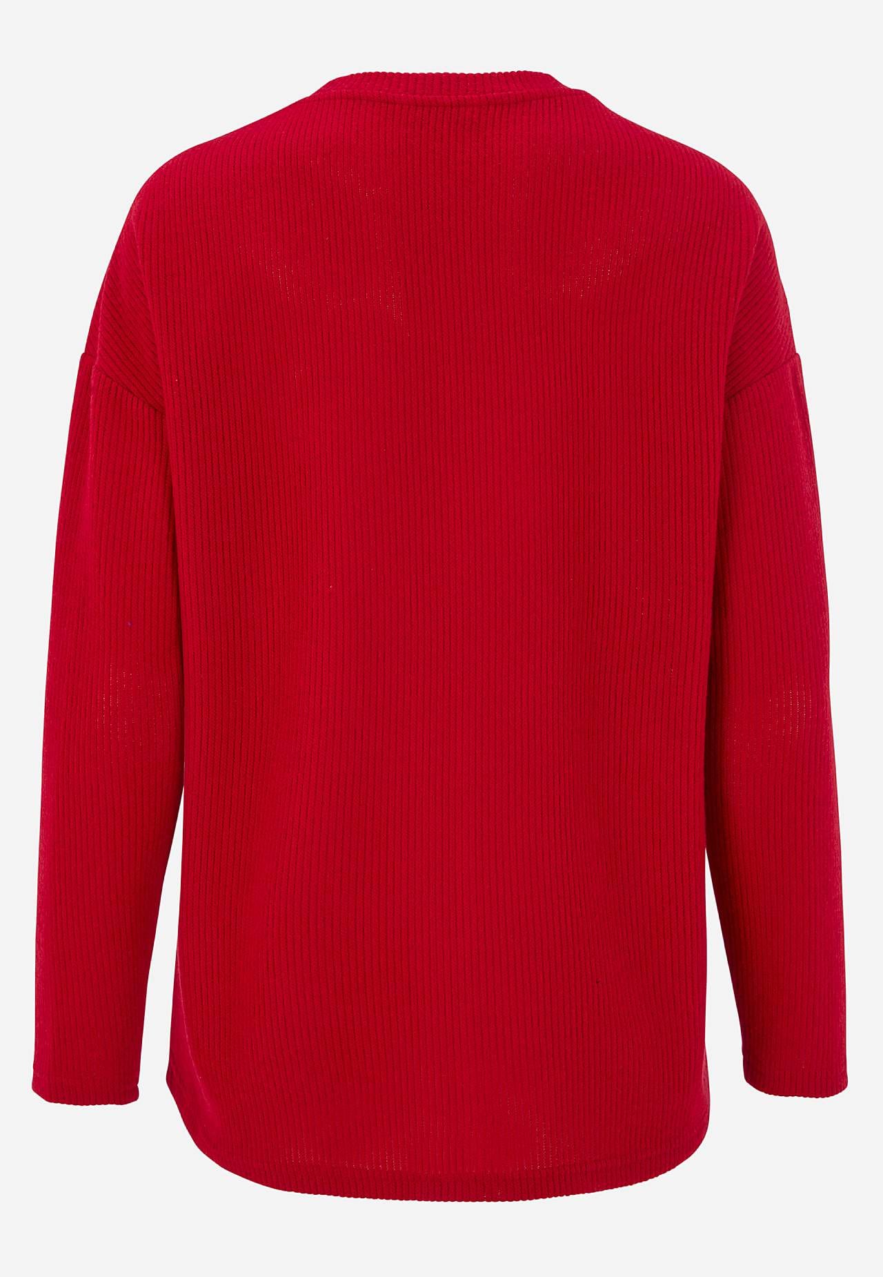 Super soft sweater with decorative center seam