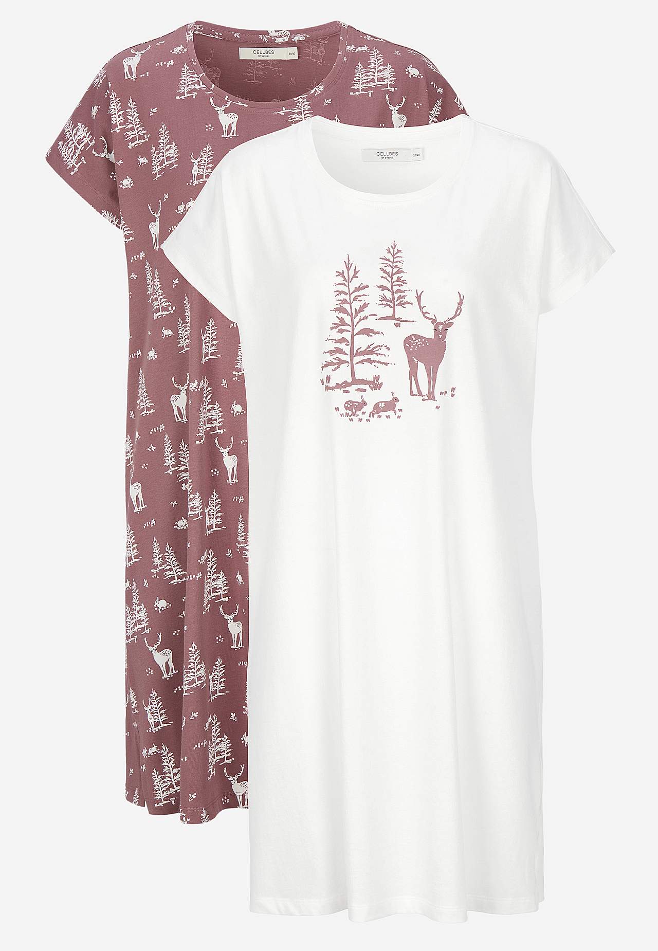 Short-sleeved nightdress with 2-pack 2-pack