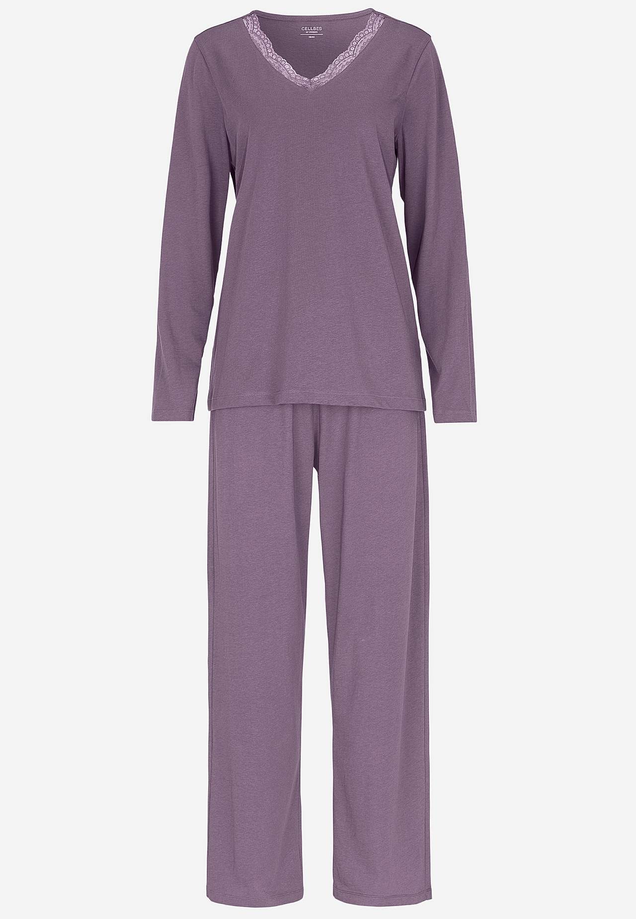 Two piece pyjamas with lace edge