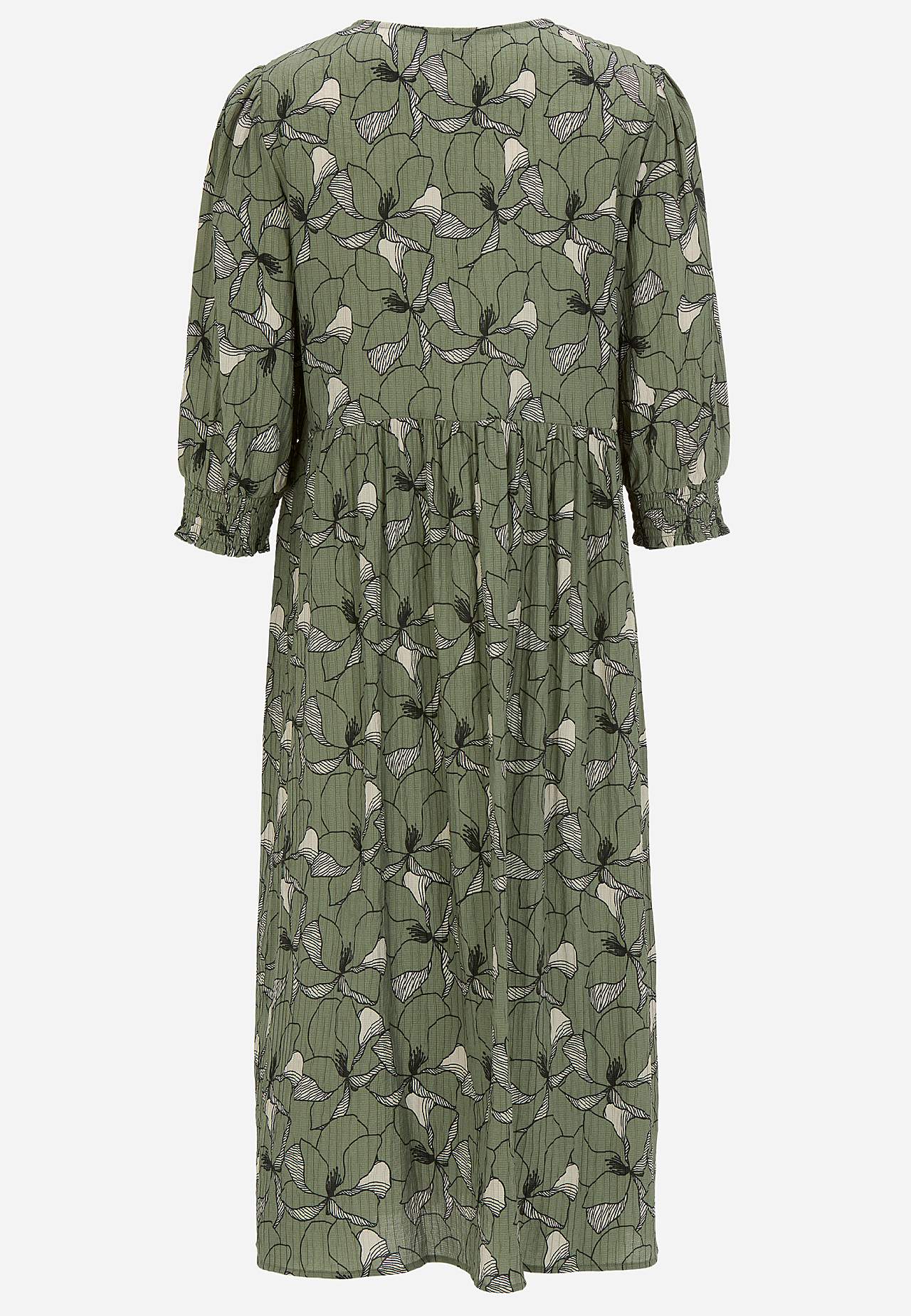 Dress with a flower pattern and structure
