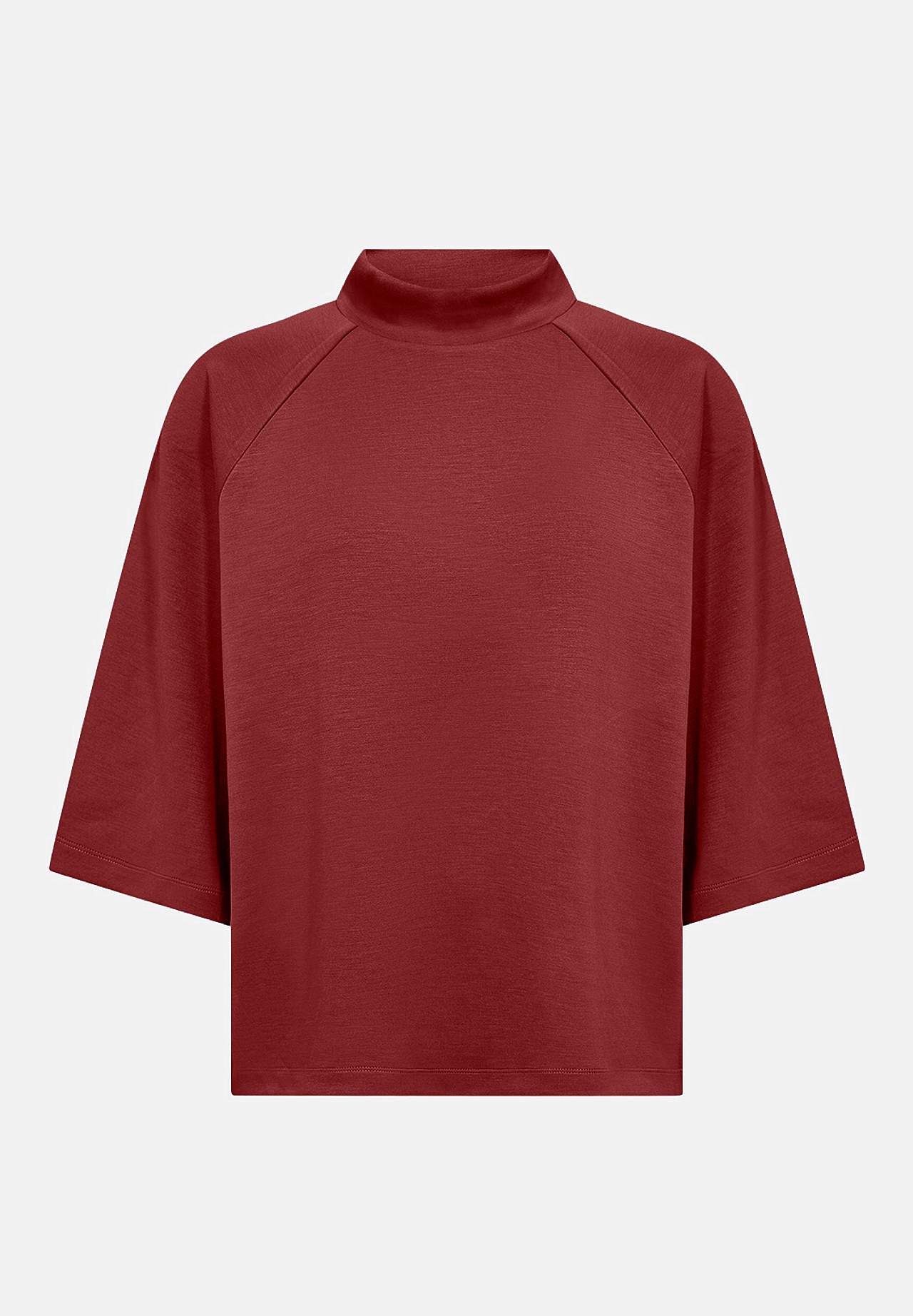 Superblød jerseytop med lav rullekrave