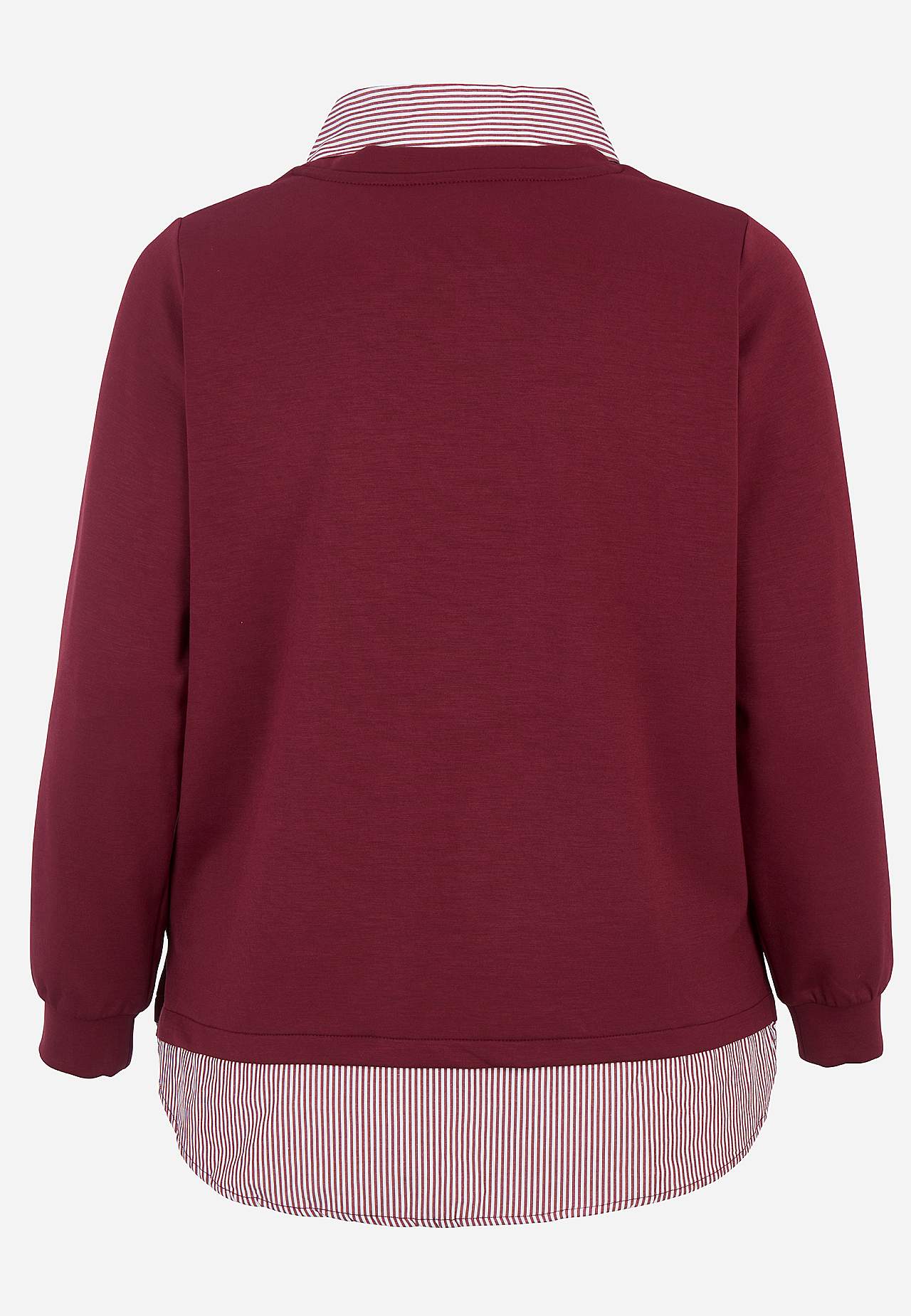 Superblød jerseytop med syet skjorte krave