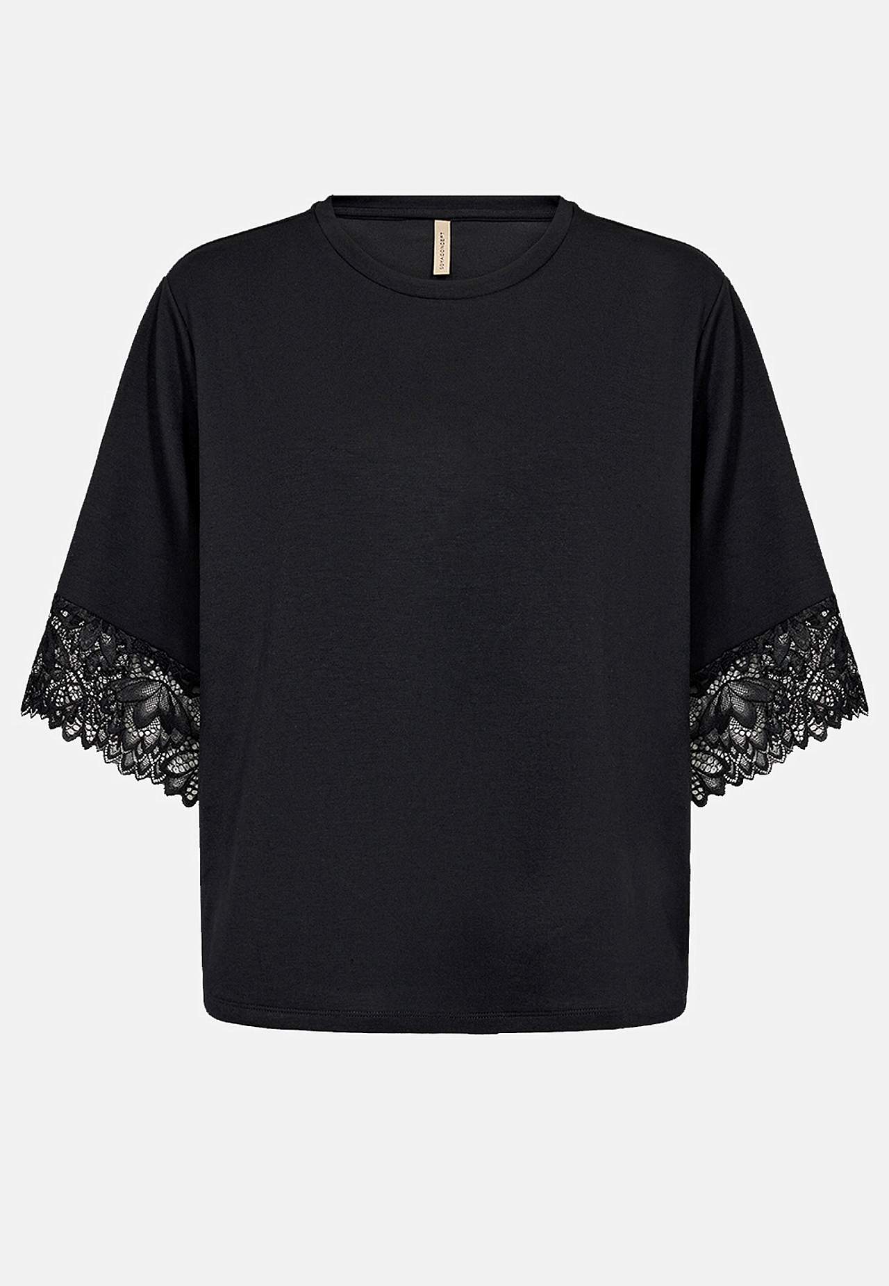 Superblød jerseytop med blonde