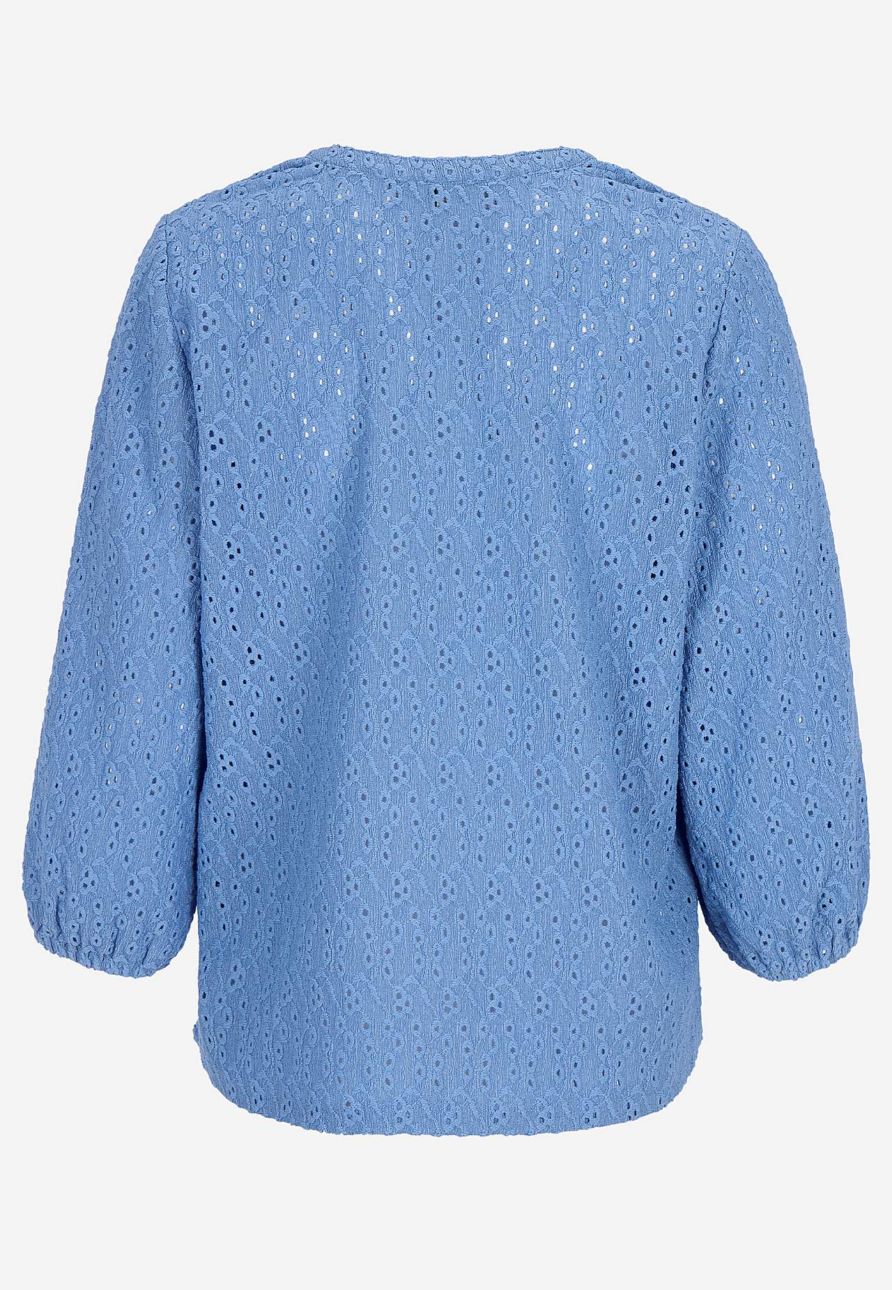 Jersey top with embroidered openwork