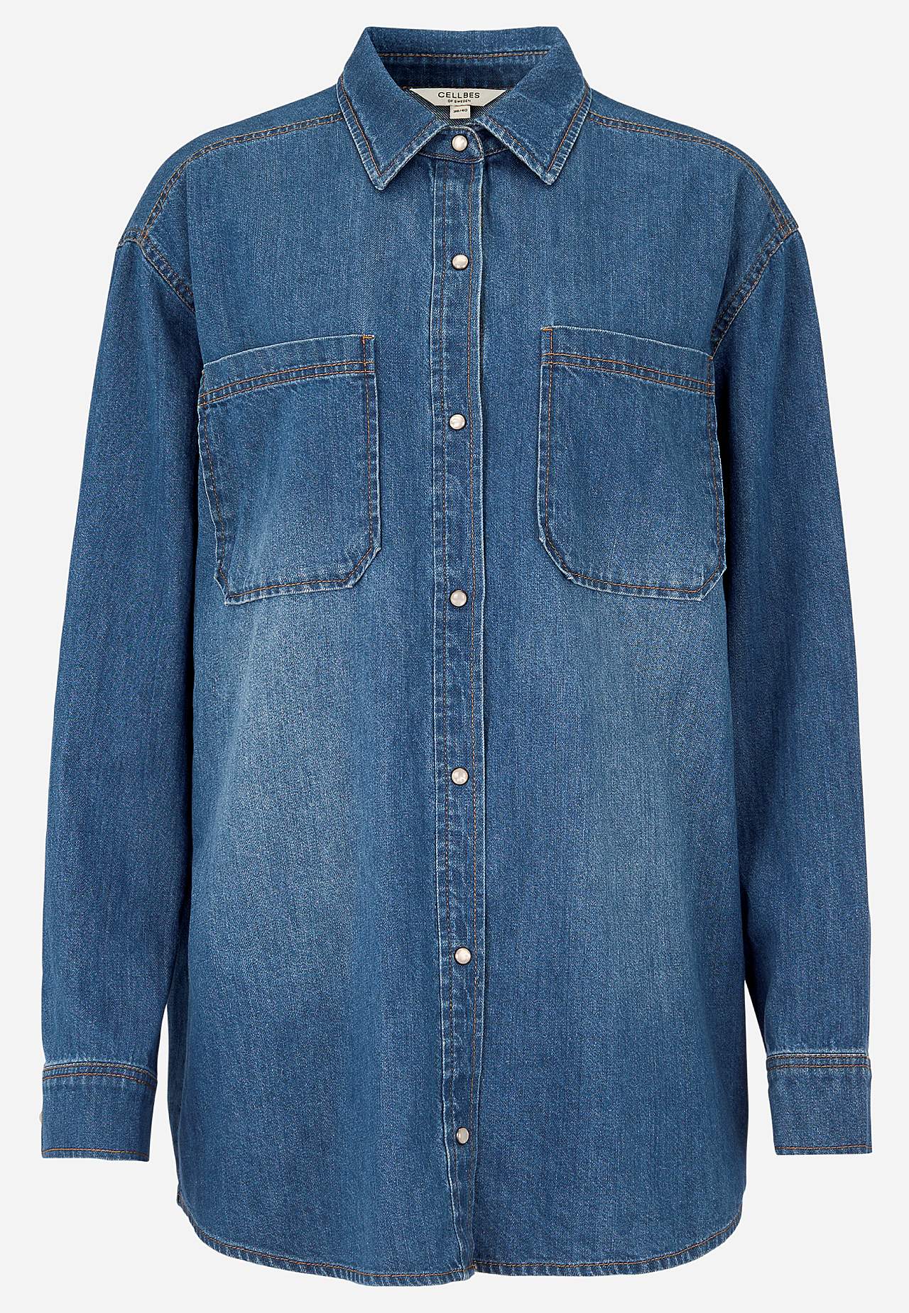 Non-stretch denim shirt