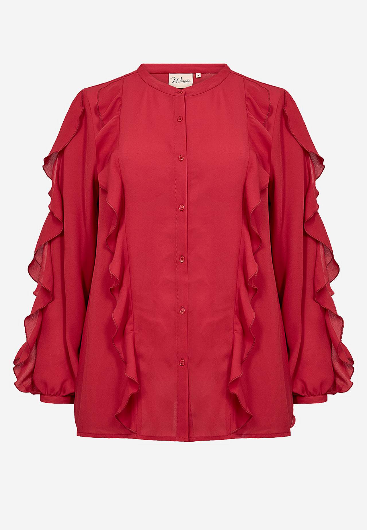 Blus med volanger