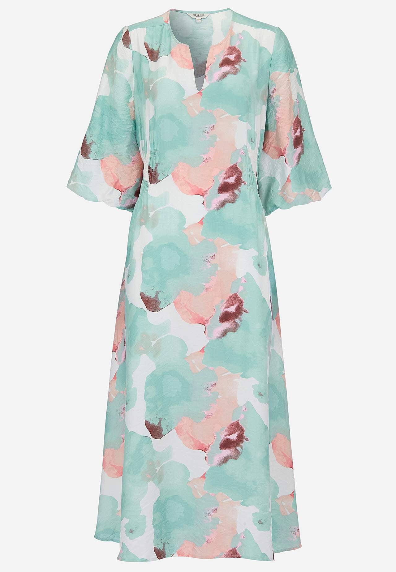 Dress with lined puff sleeve