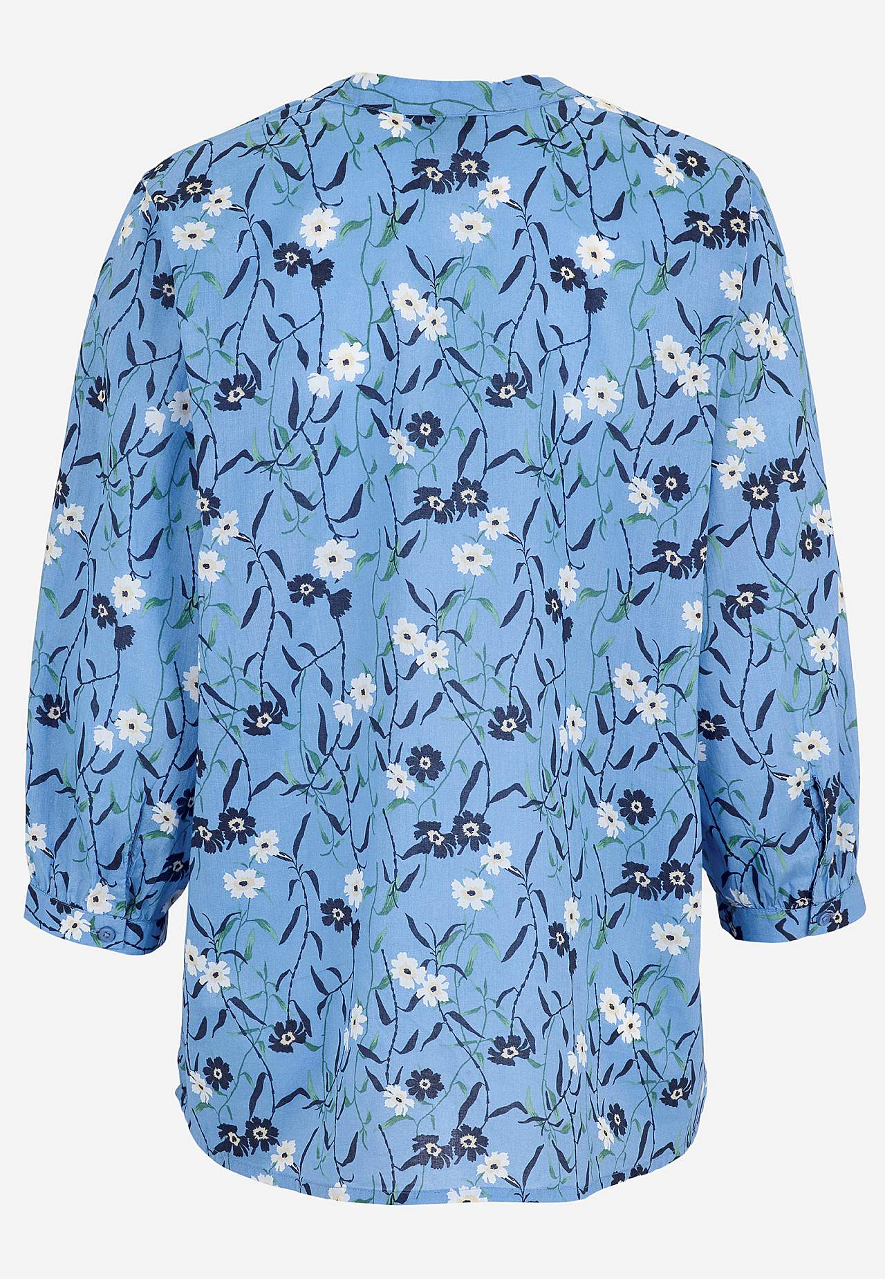 Woven tunic with a flower pattern