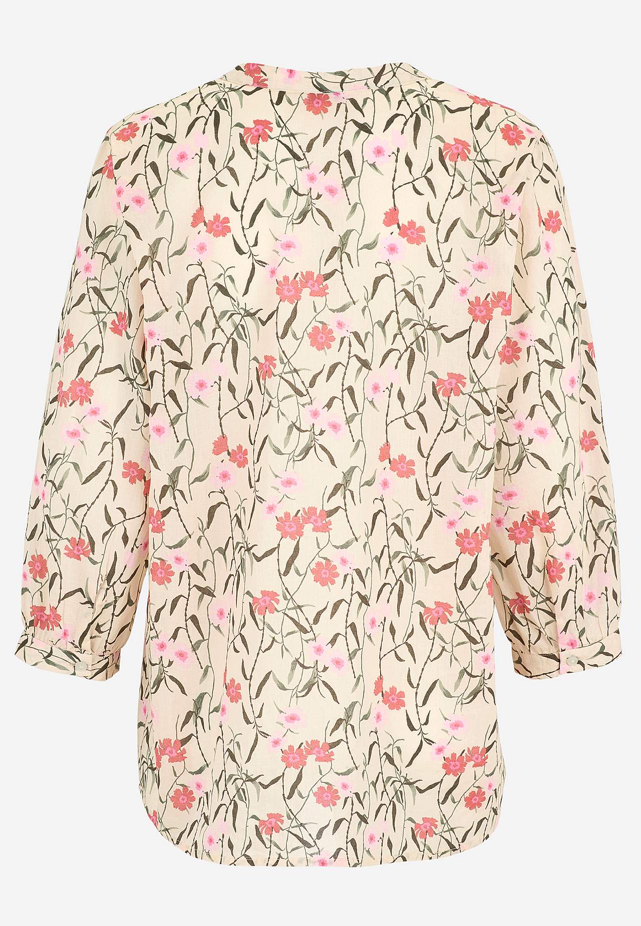 Woven tunic with a flower pattern