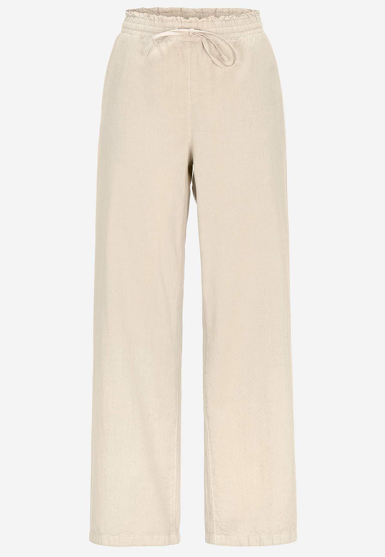 Trousers in washed cotton