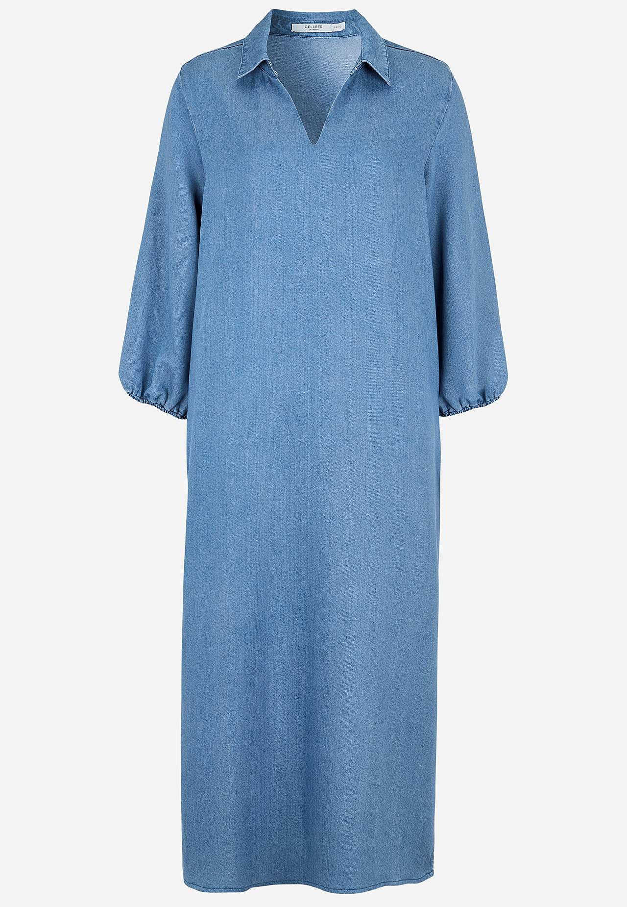 Ultra-soft Premium denim dress with collar