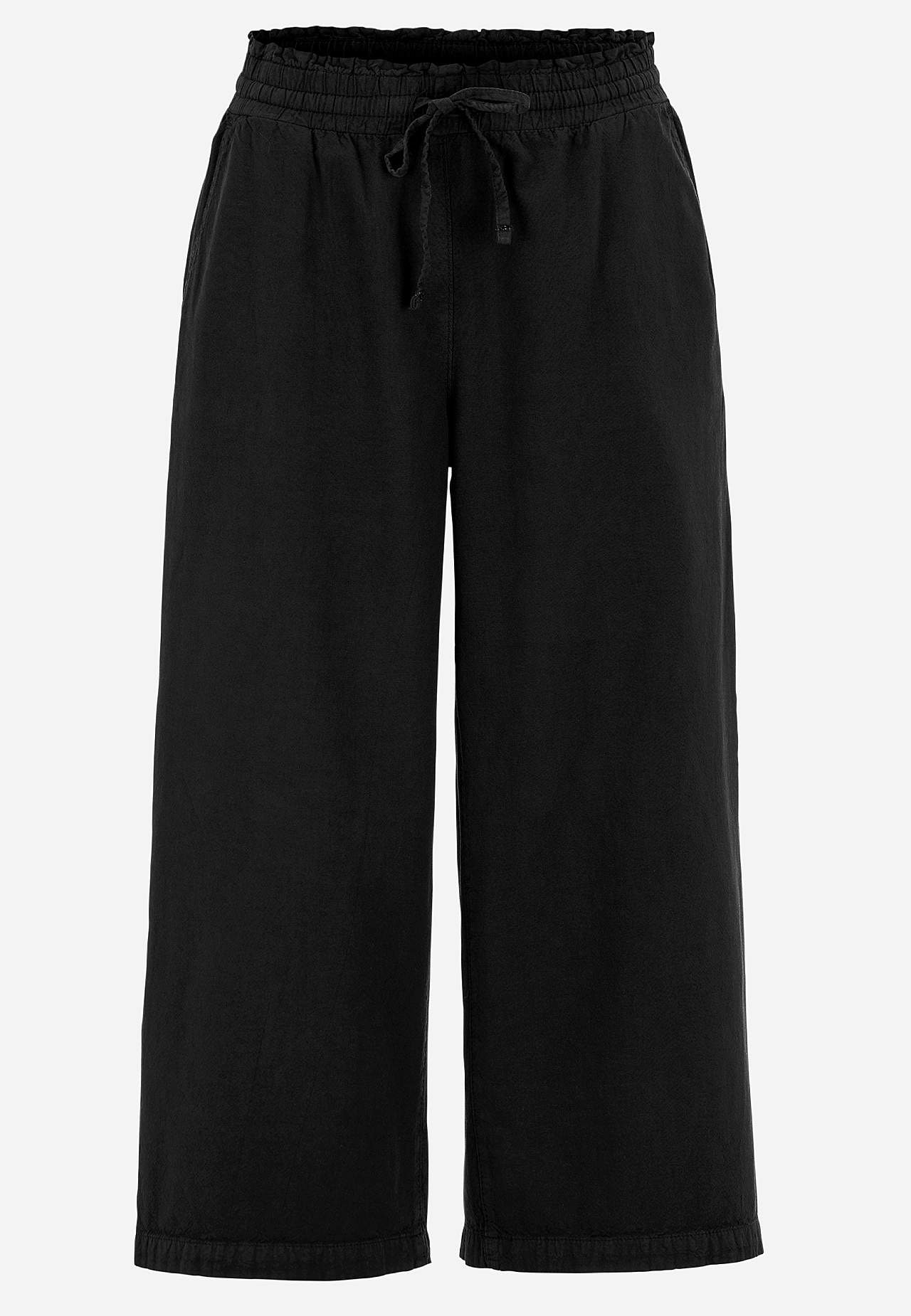 Culotte trousers in washed cotton