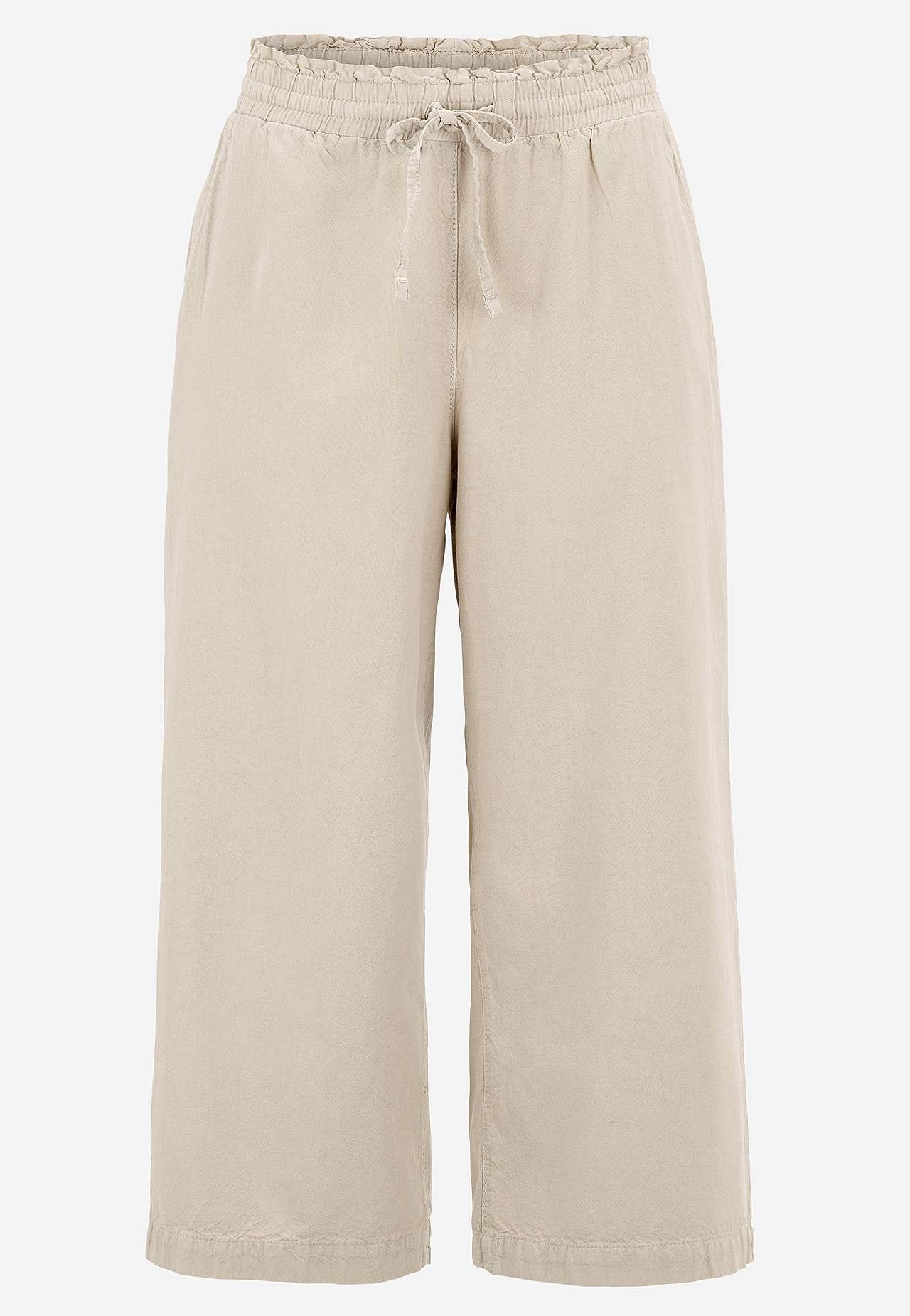 Culotte trousers in washed cotton