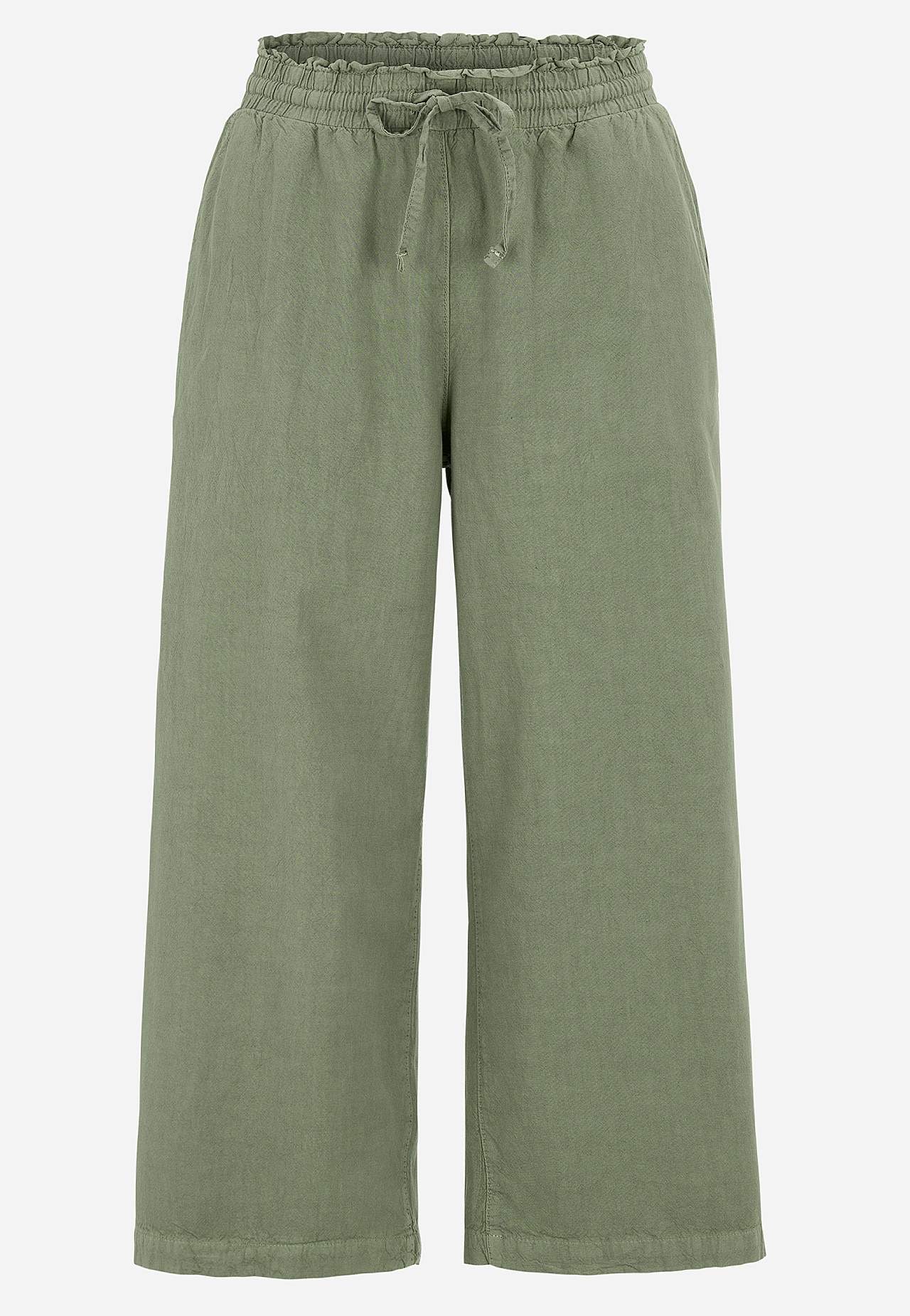 Culotte trousers in washed cotton