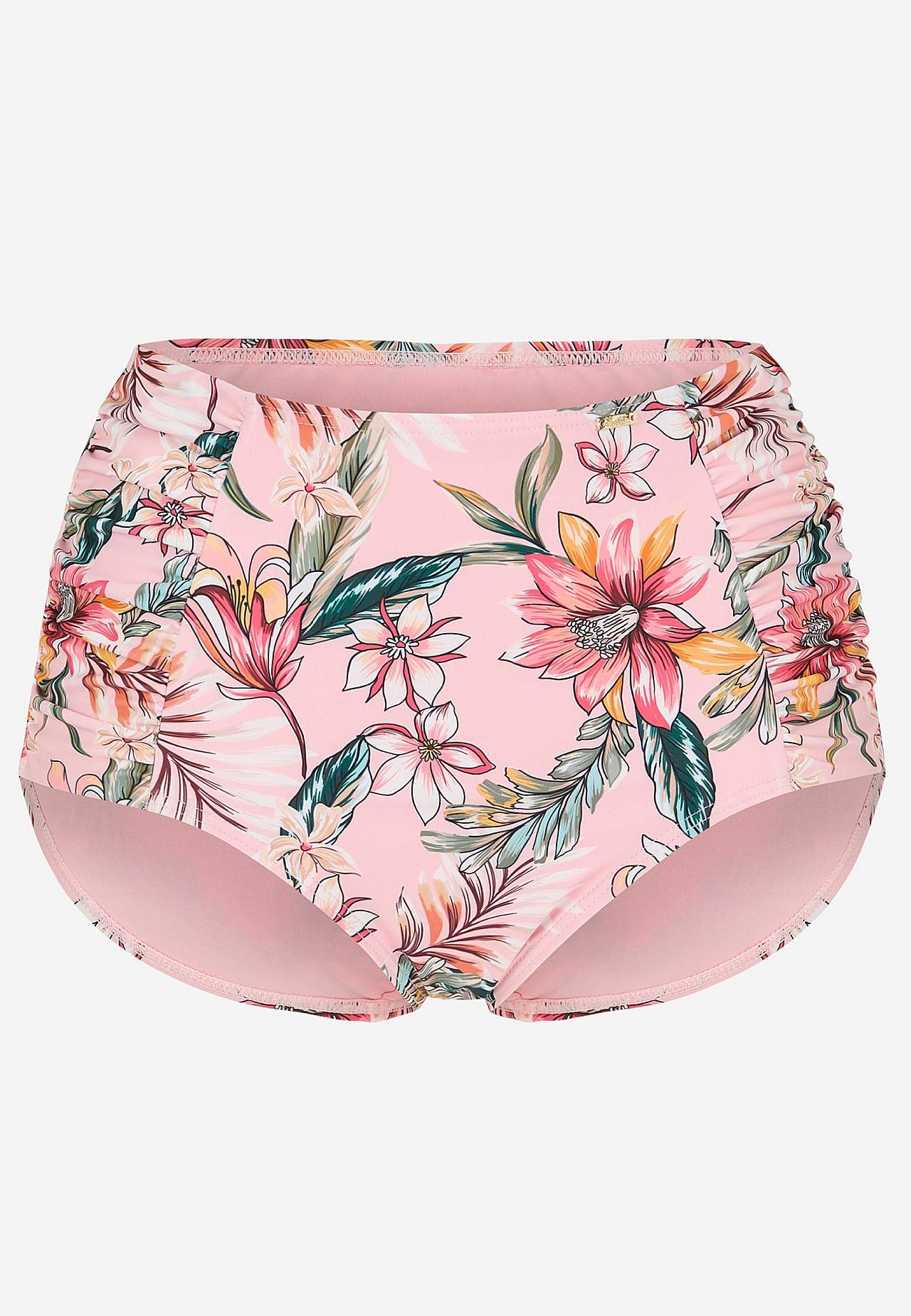 Bikini bottom with high waist and a flower pattern Honolulu