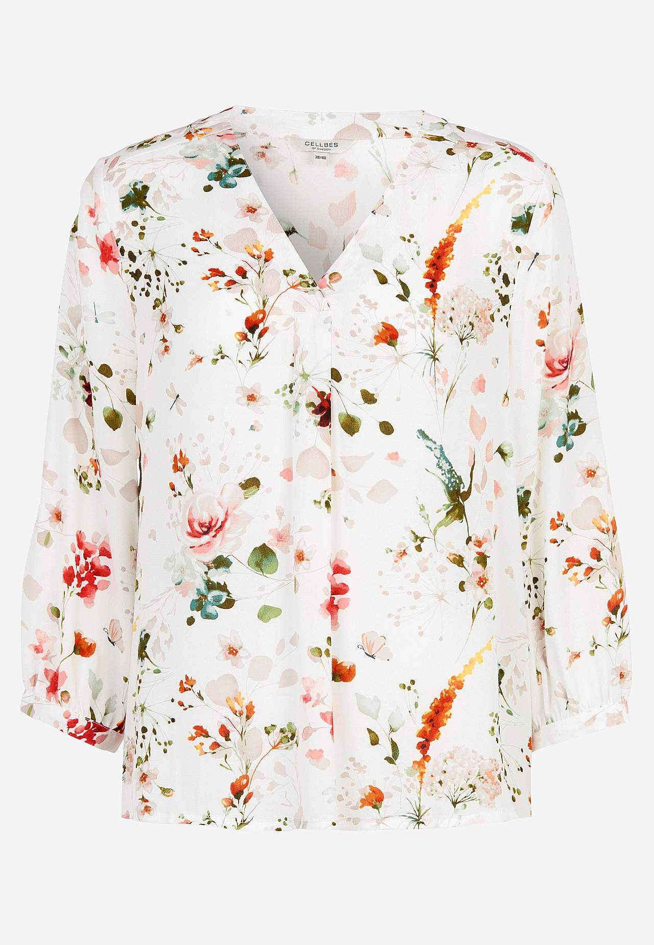 Woven blouse with a flower pattern