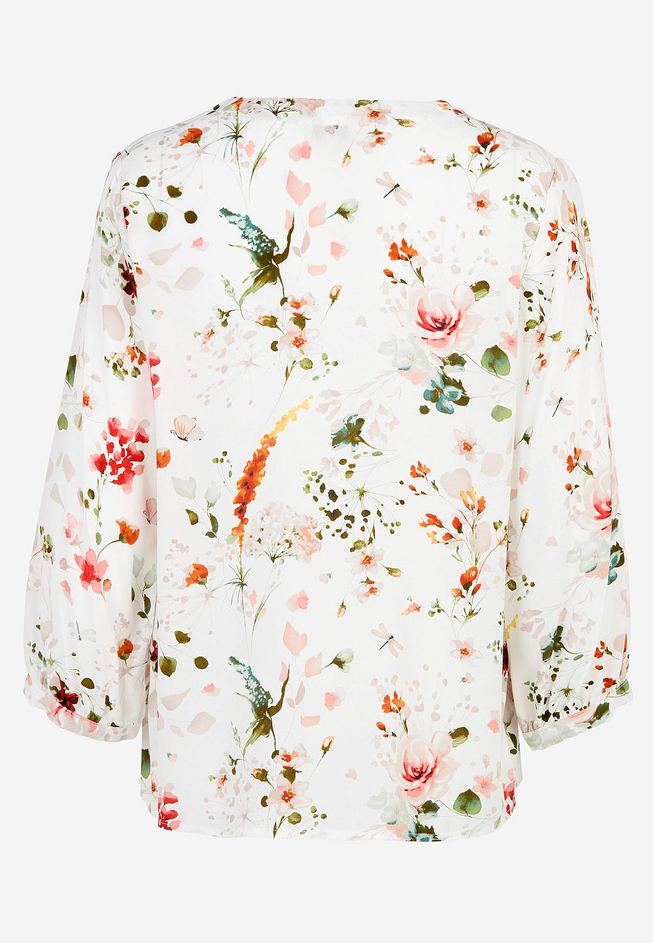 Woven blouse with a flower pattern