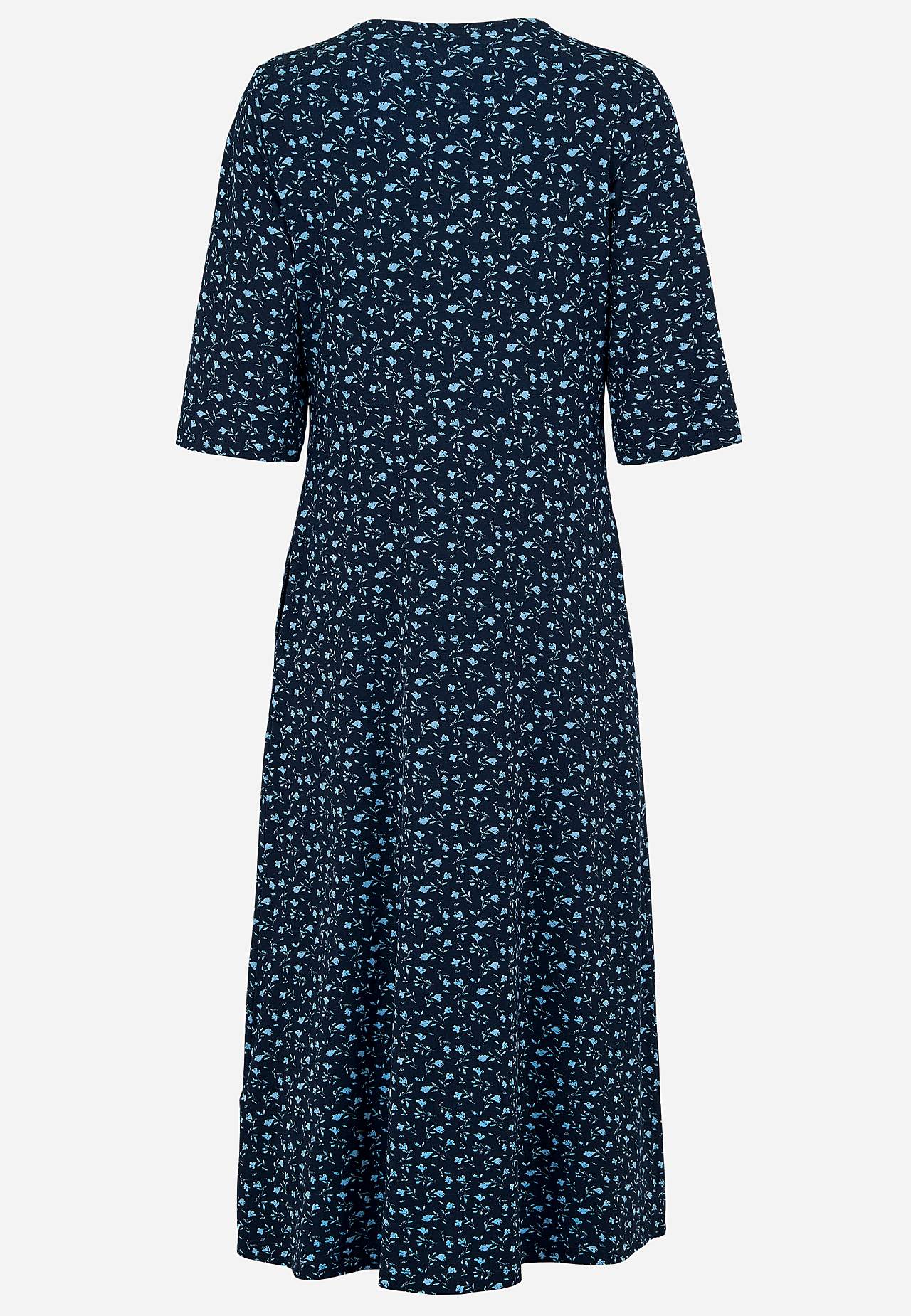Jersey dress with a flower pattern and pockets