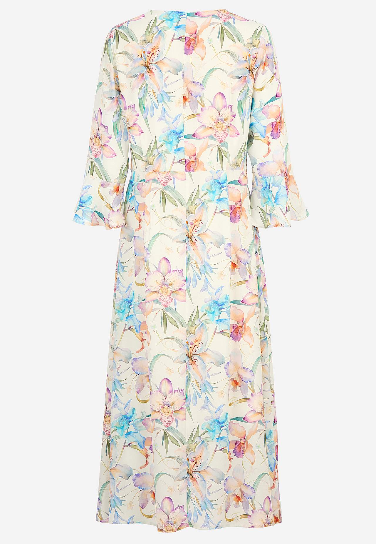 Dress with flounce sleeve