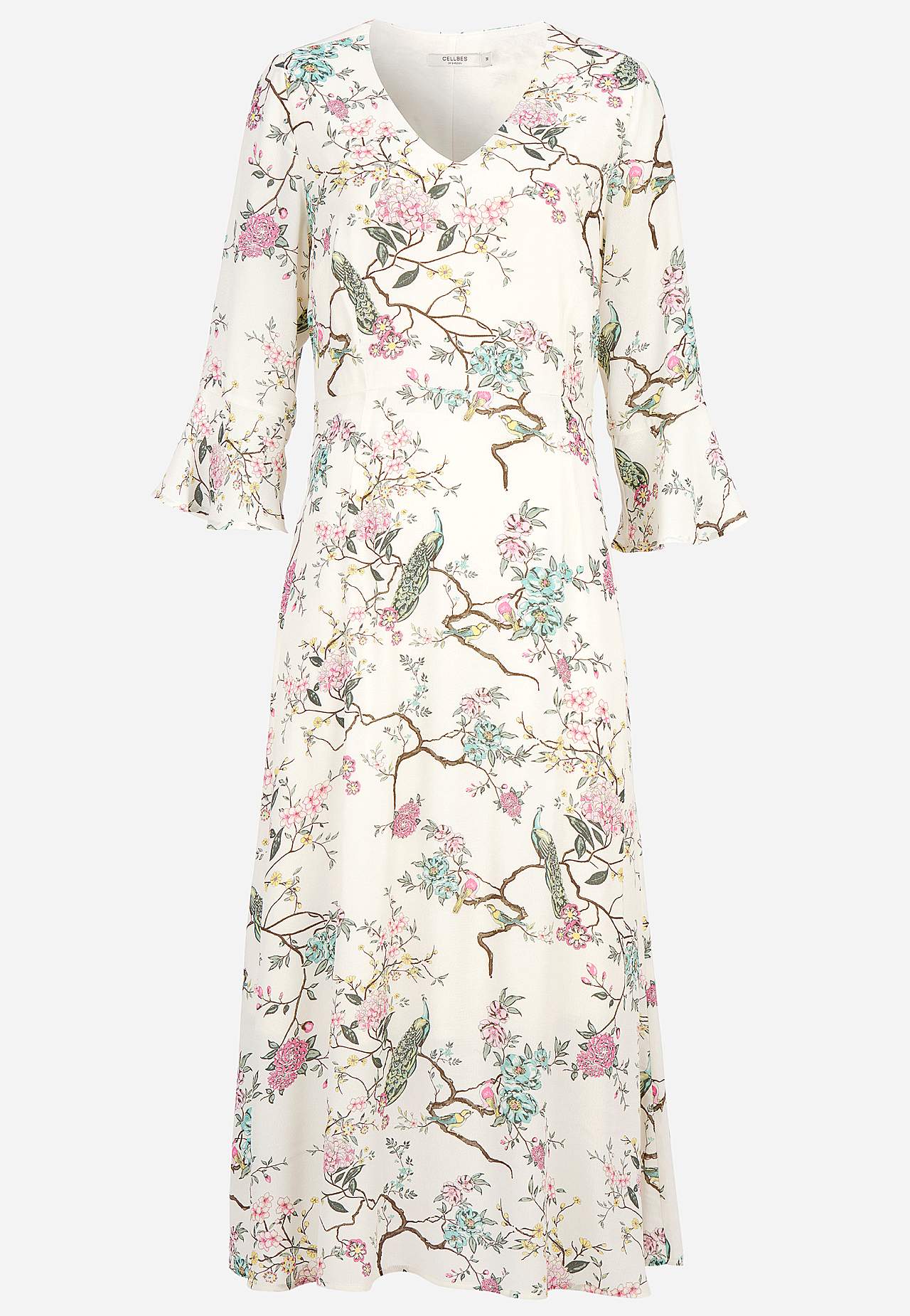 Dress with flounce sleeve