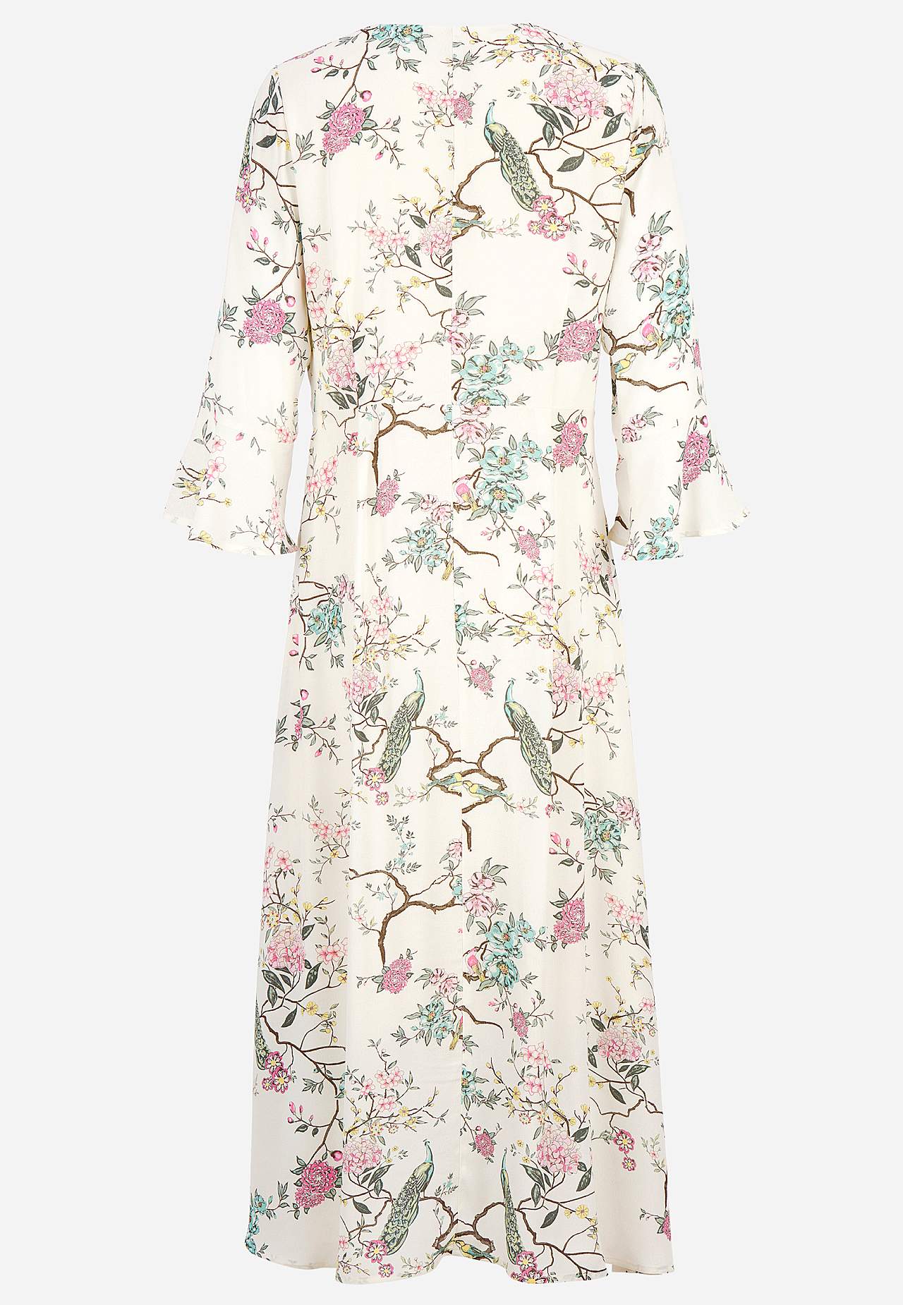 Dress with flounce sleeve