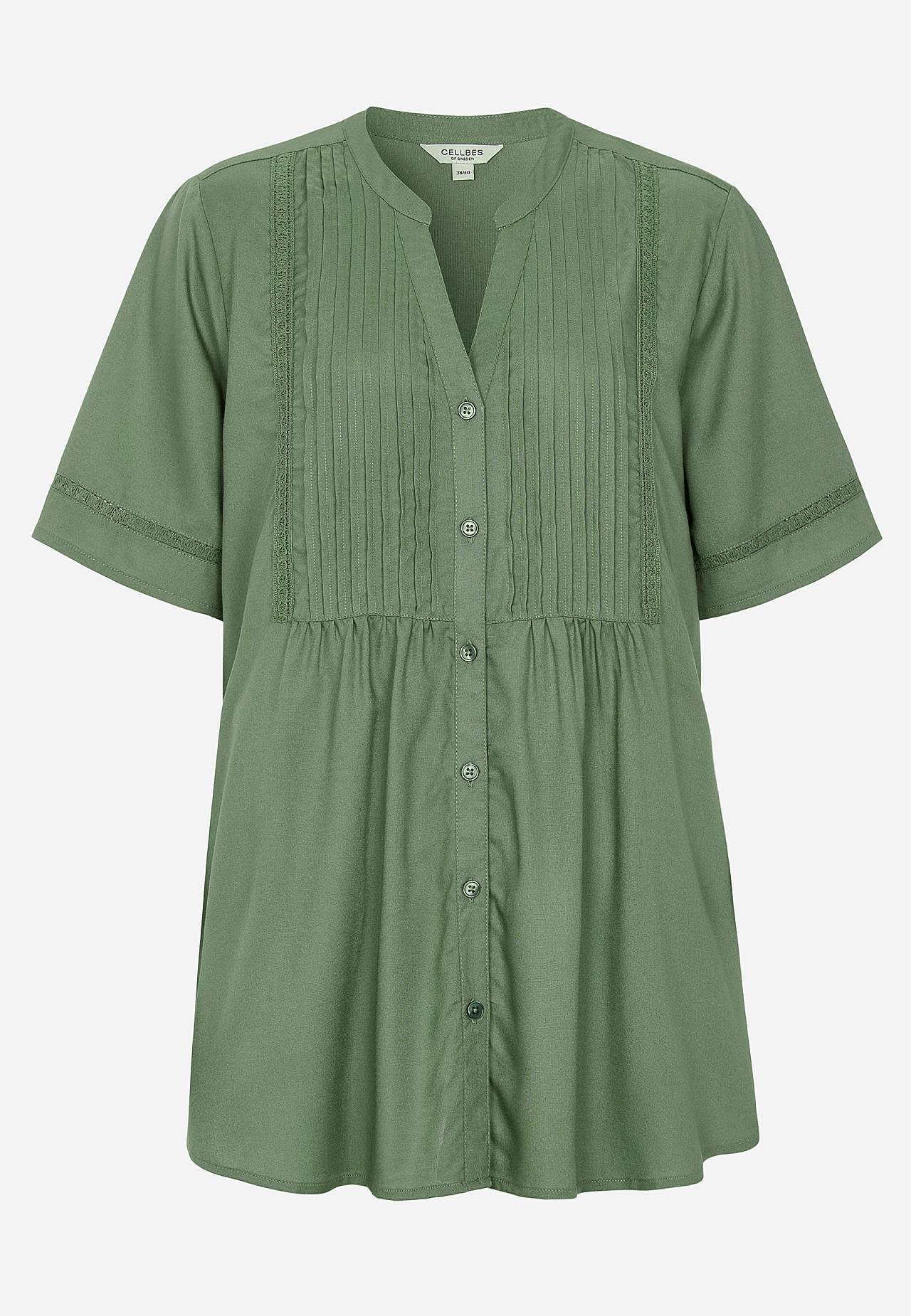 Woven tunic with lace trims