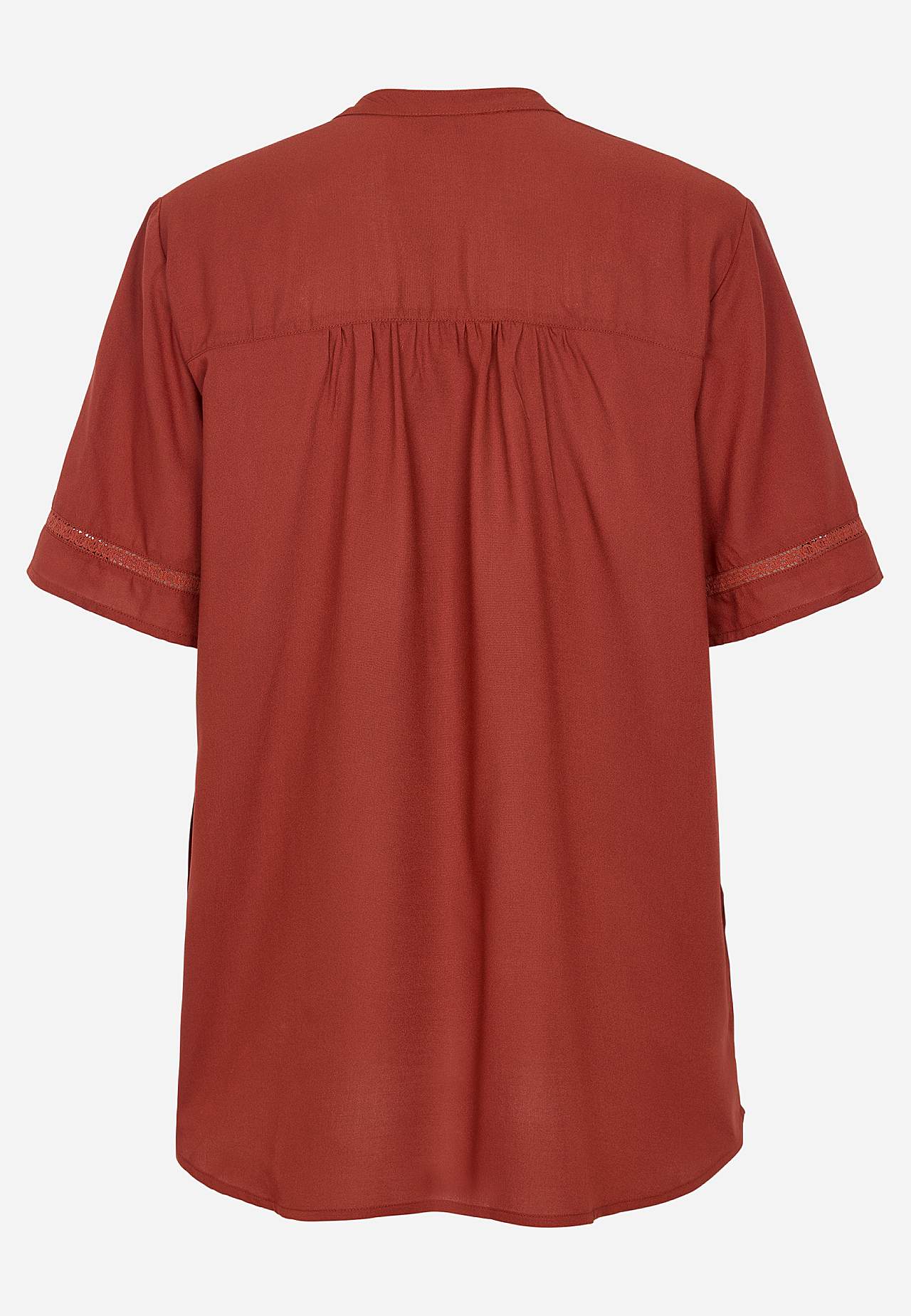 Woven tunic with lace trims