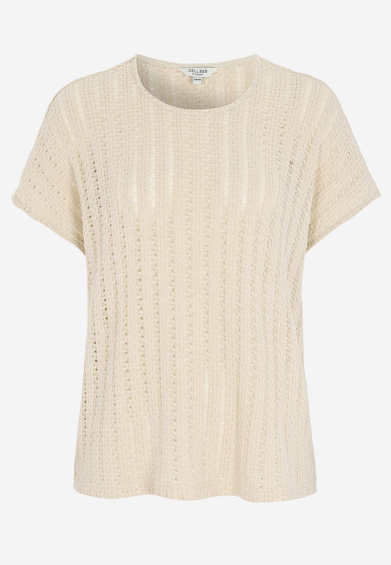 Jersey top with openwork