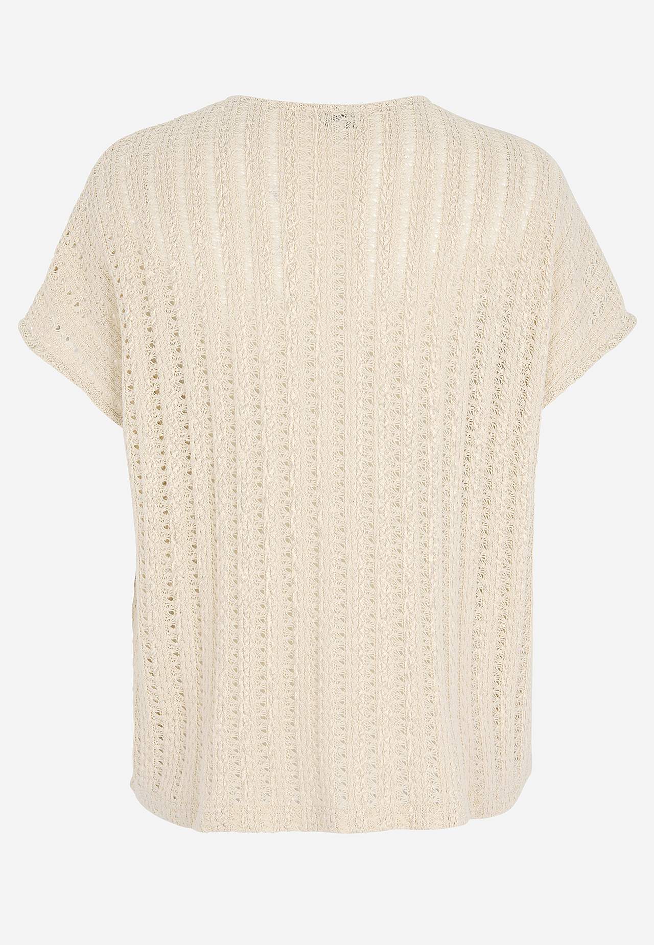Jersey top with openwork
