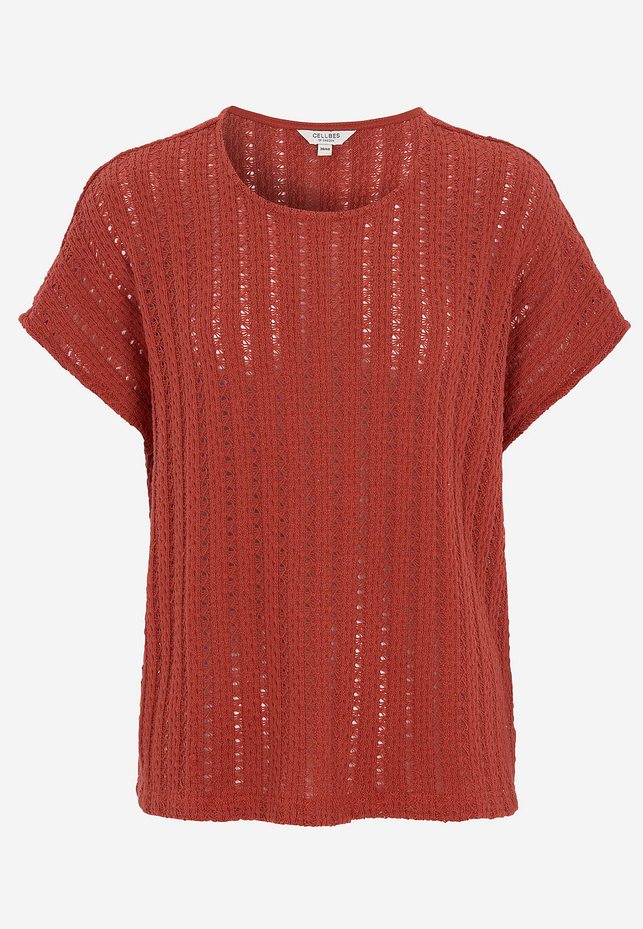 Jersey top with openwork