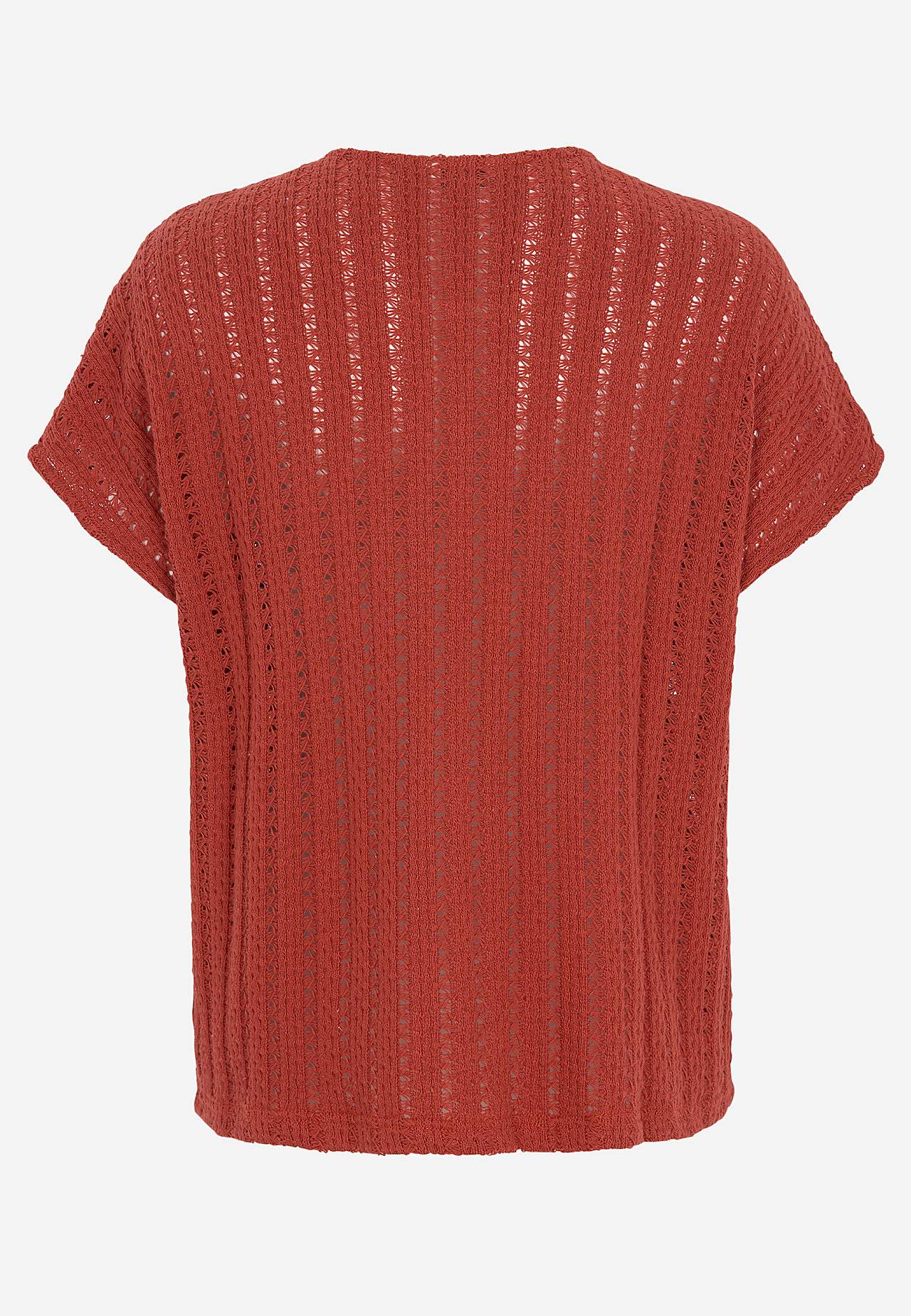 Jersey top with openwork