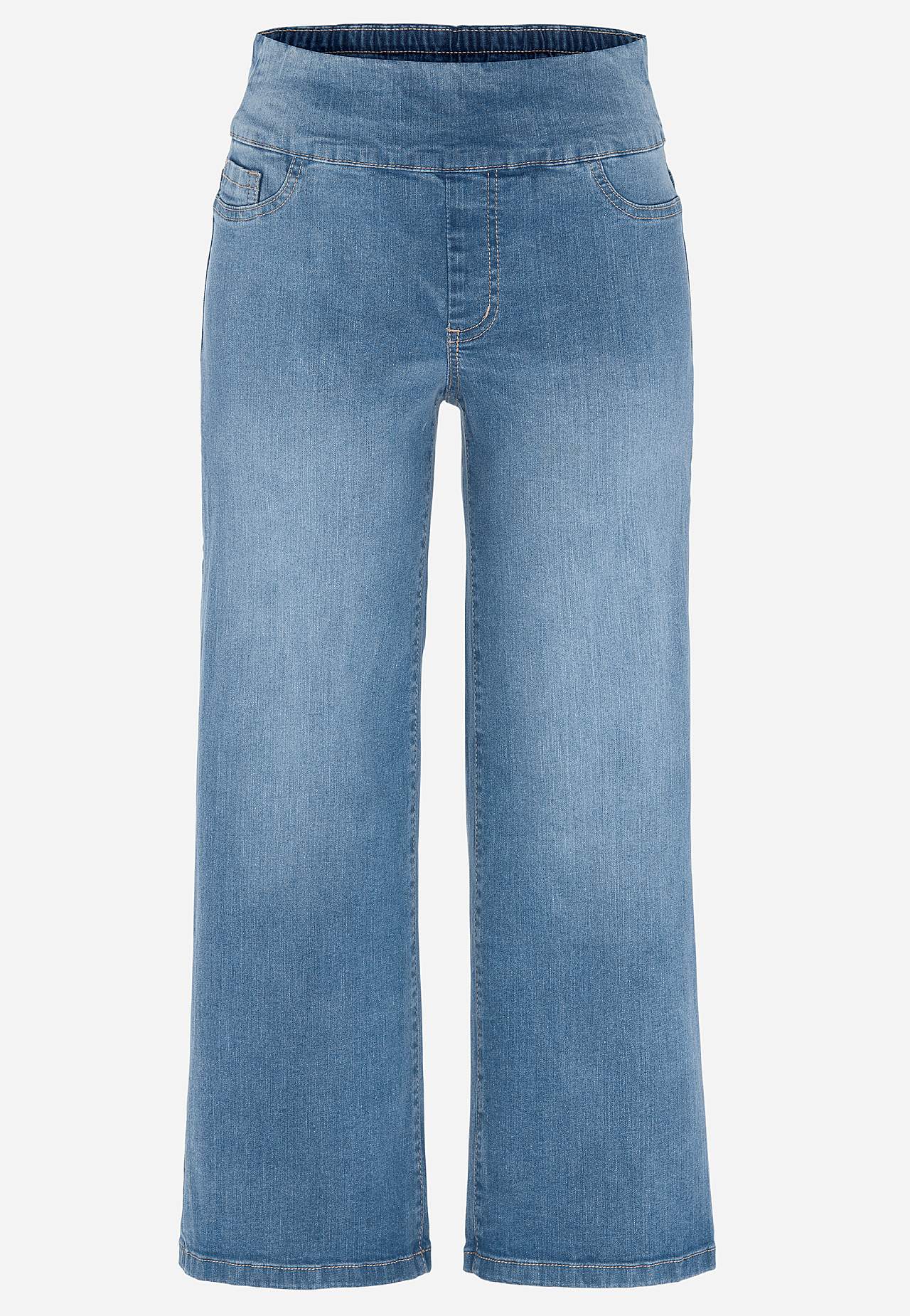 Wide ankle-length jeans with high rise Elisa