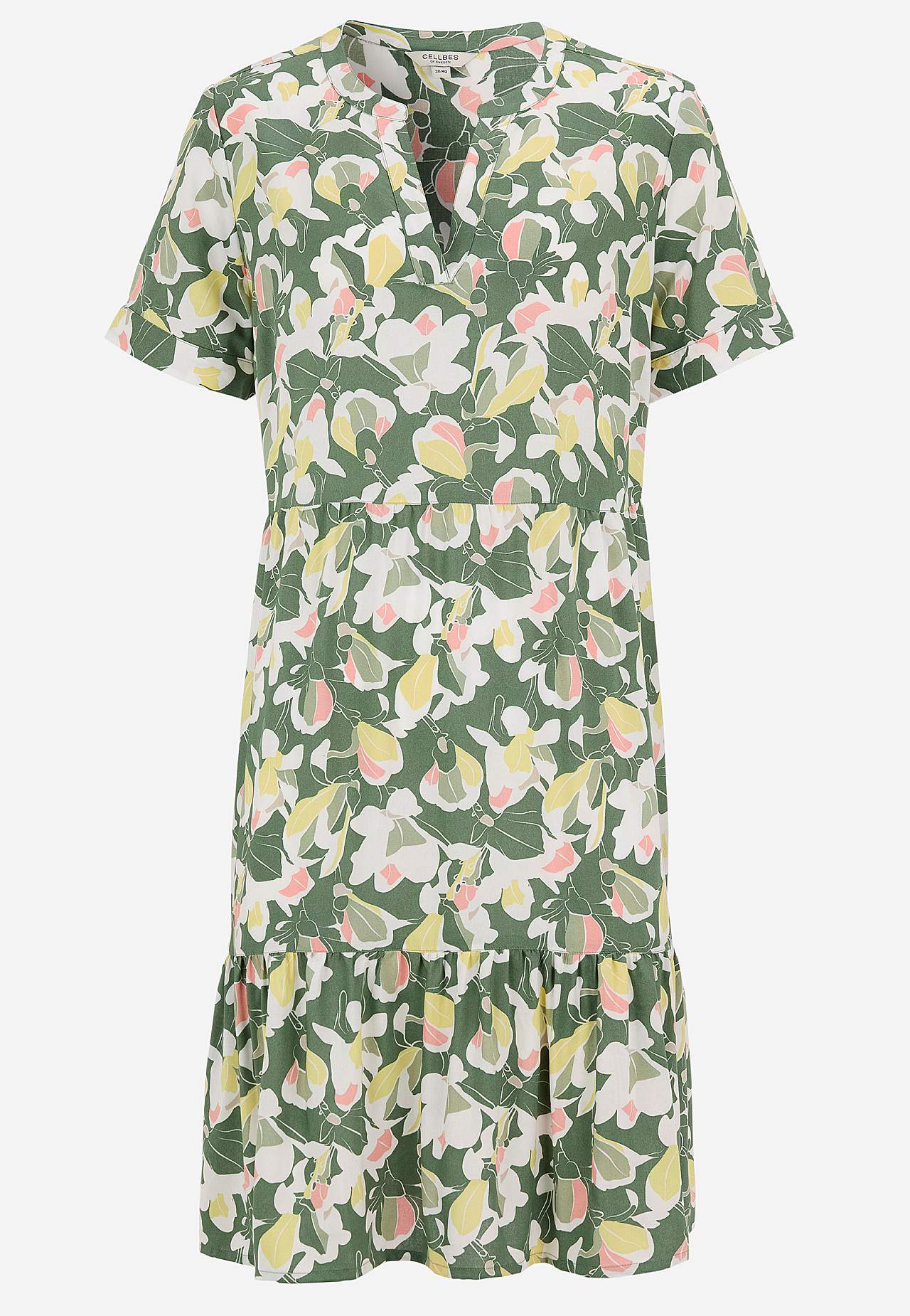 Viscose dress with flounce