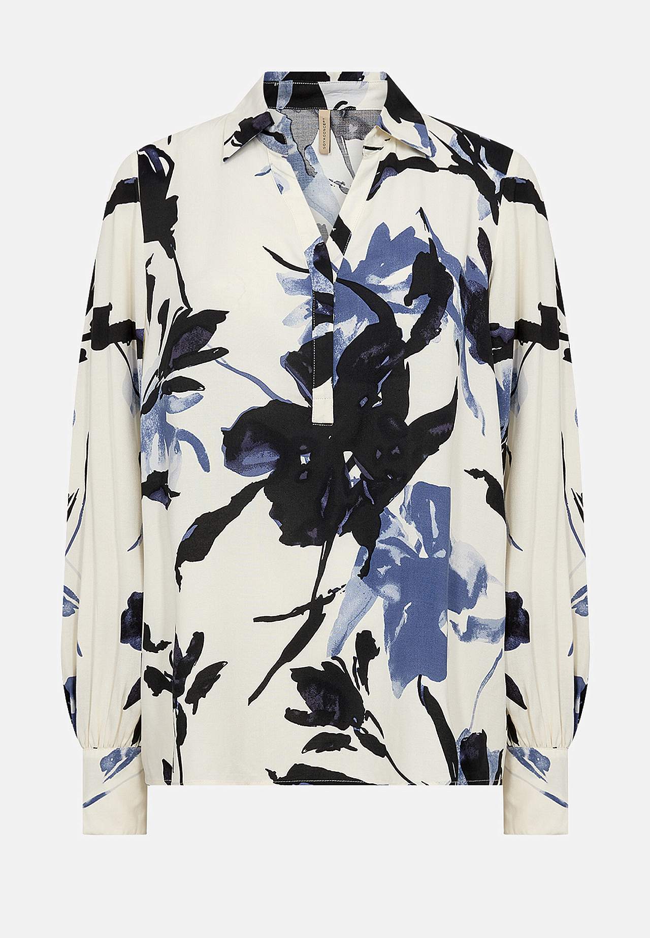 Vævet bluse med printet blomstermønster billede